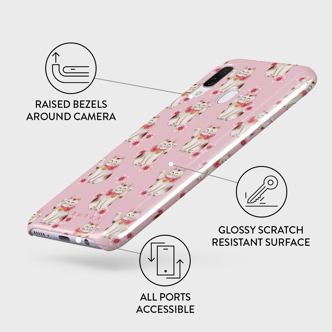 Maneki Neko - Samsung Galaxy A40 Case - Image 3
