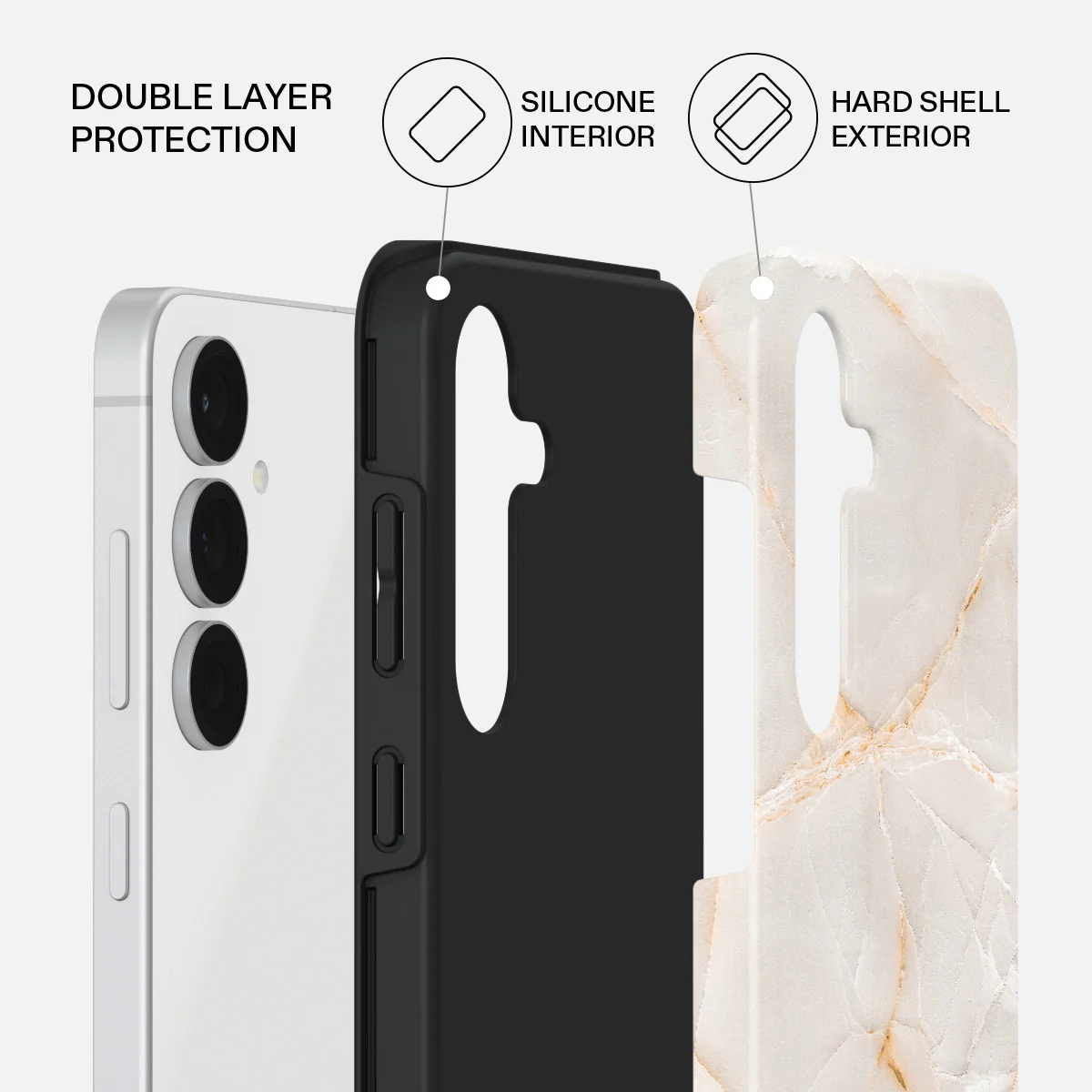 Vanilla Sand - Marble Samsung Galaxy S25 FE Case - Image 2