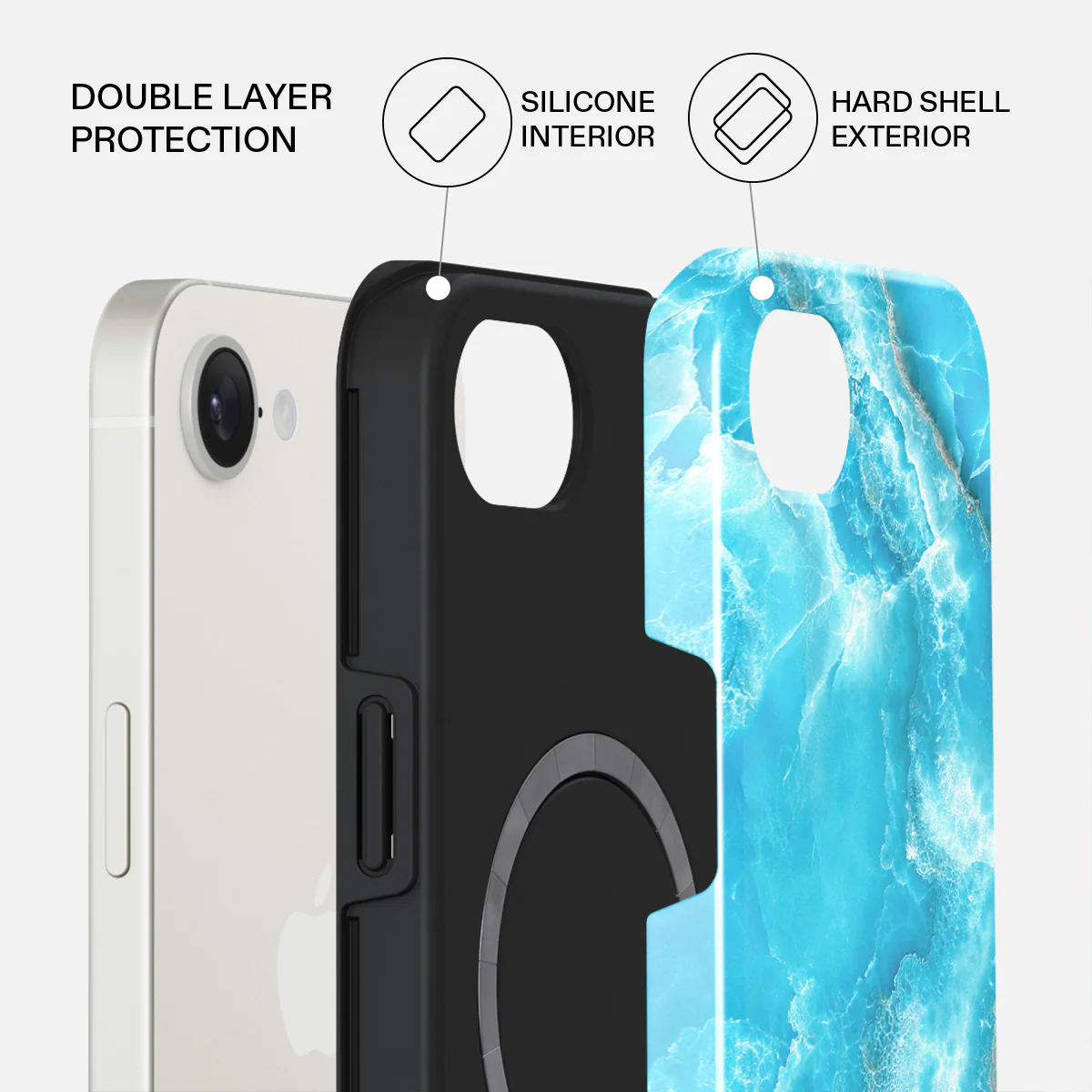 Ocean Waves - Blue iPhone 17e Case - Image 2