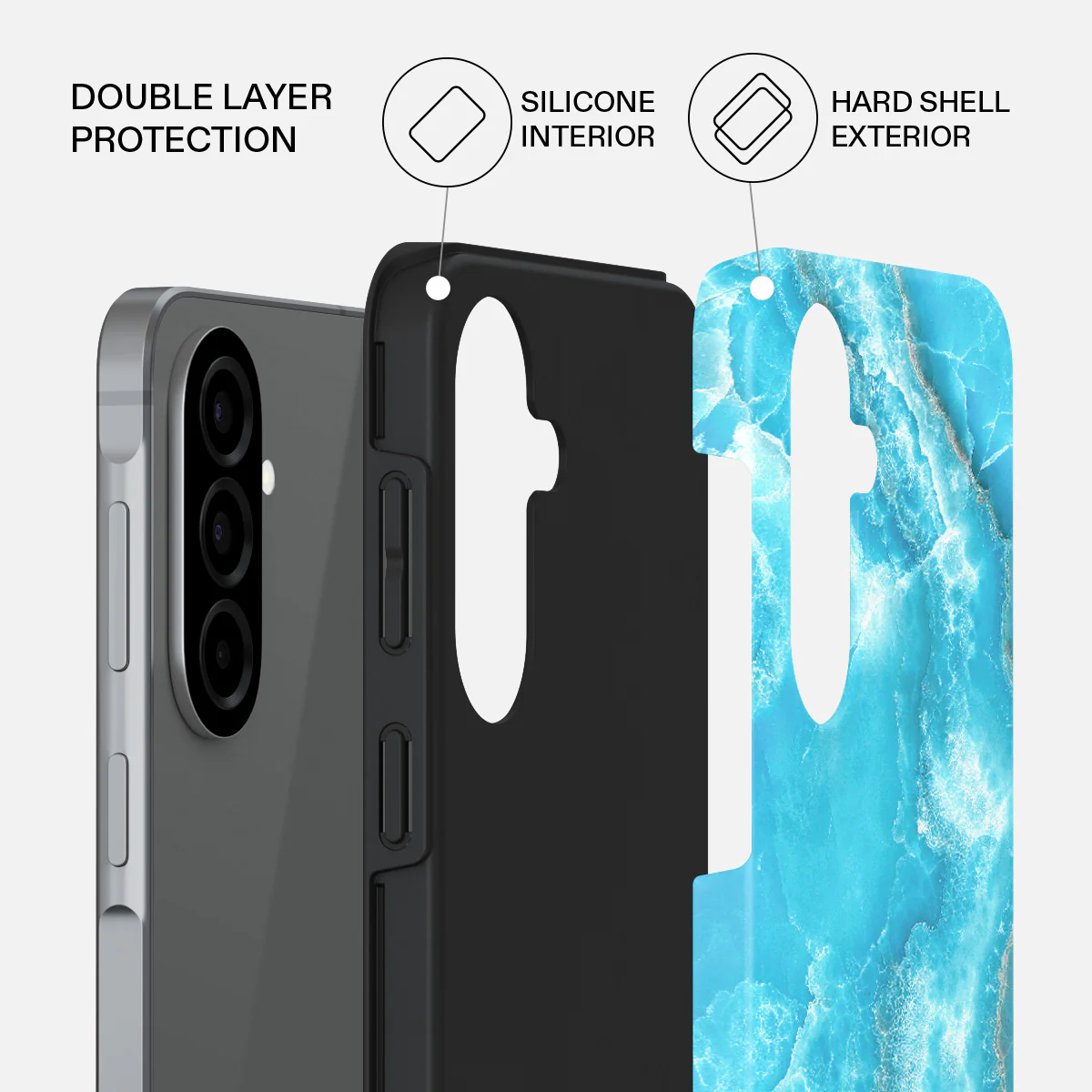 Ocean Waves - Blue Samsung Galaxy A57 5G Case - Image 2