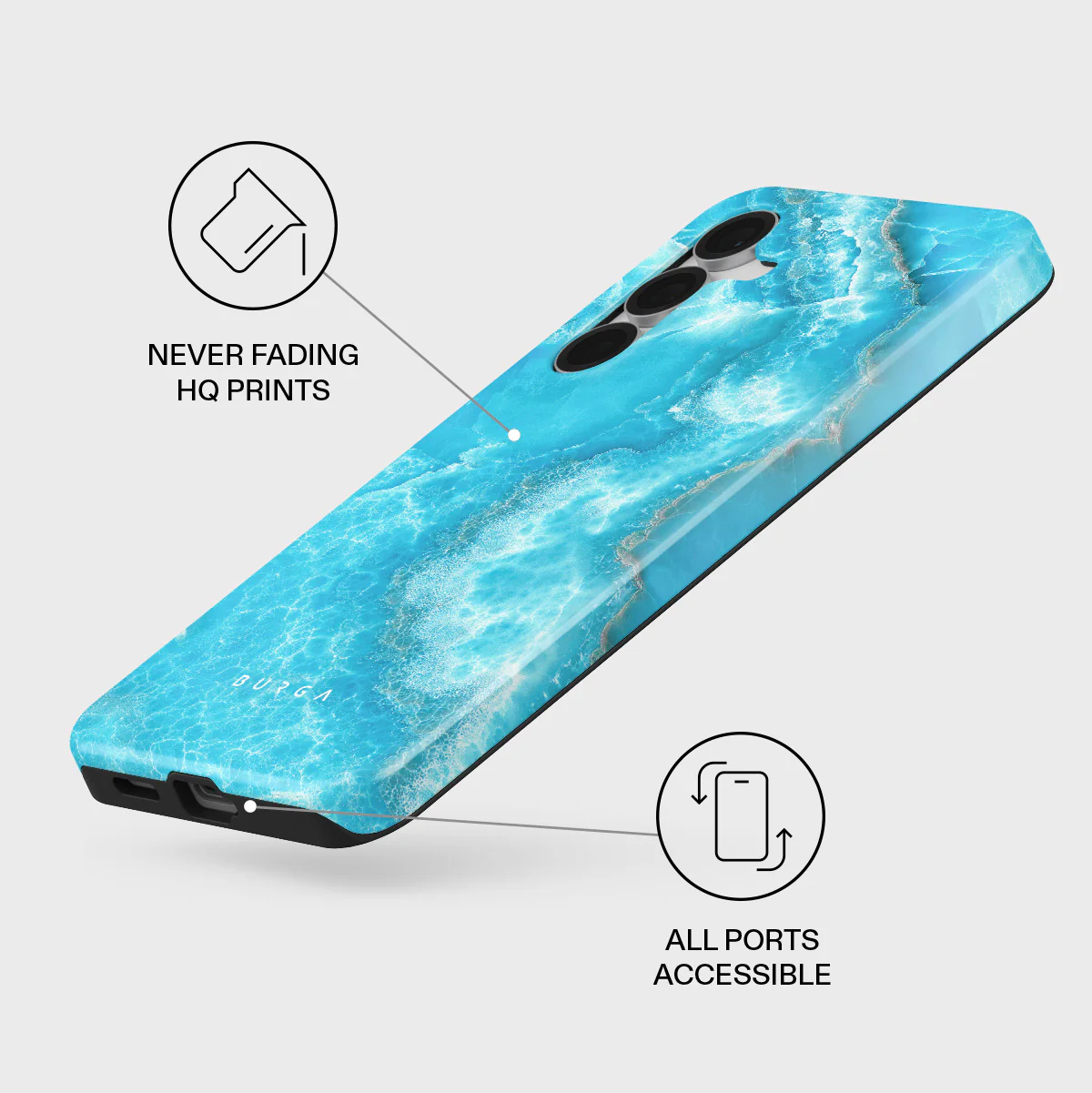 Ocean Waves - Blue Samsung Galaxy S25 FE Case - Image 3