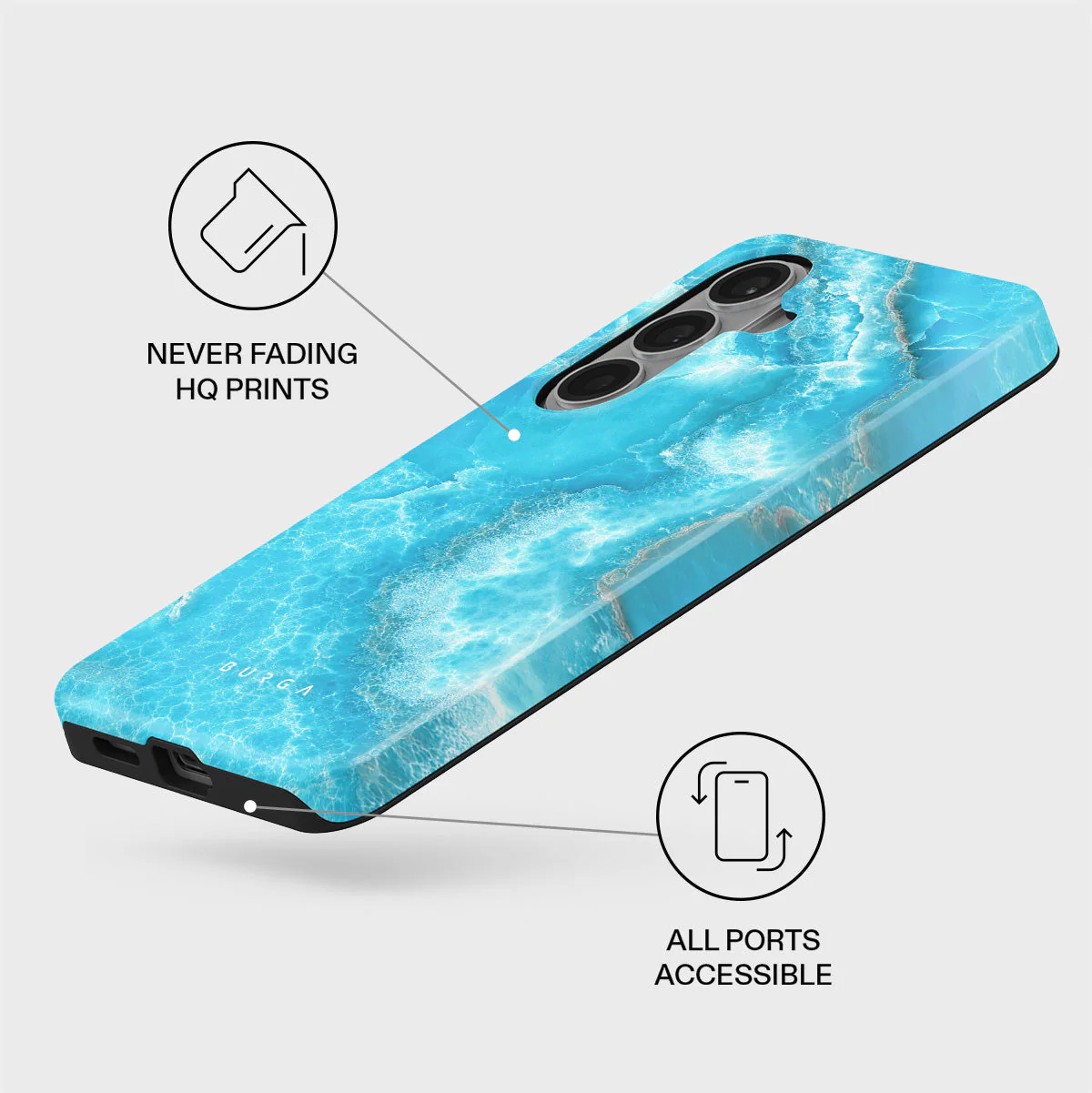 Ocean Waves - Blue Samsung Galaxy S26 Case - Image 3
