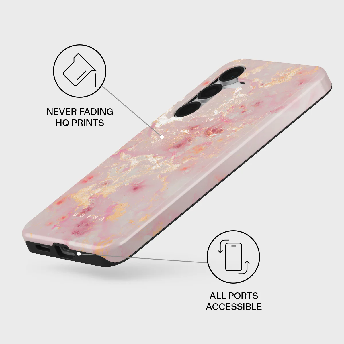 Golden Coral - Pink Samsung Galaxy S25 FE Case - Image 3