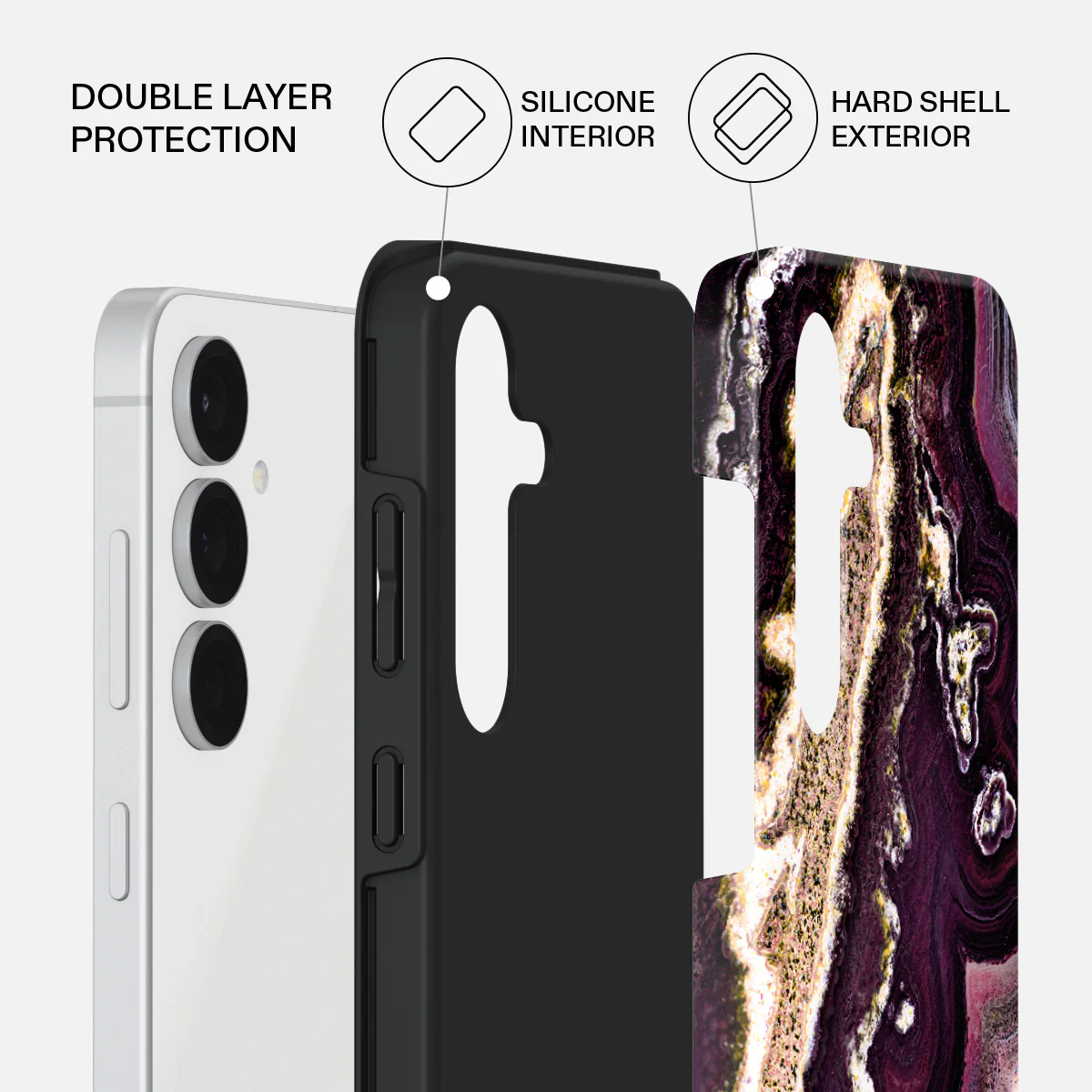 Purple Skies - Marble Samsung Galaxy S25 FE Case - Image 2
