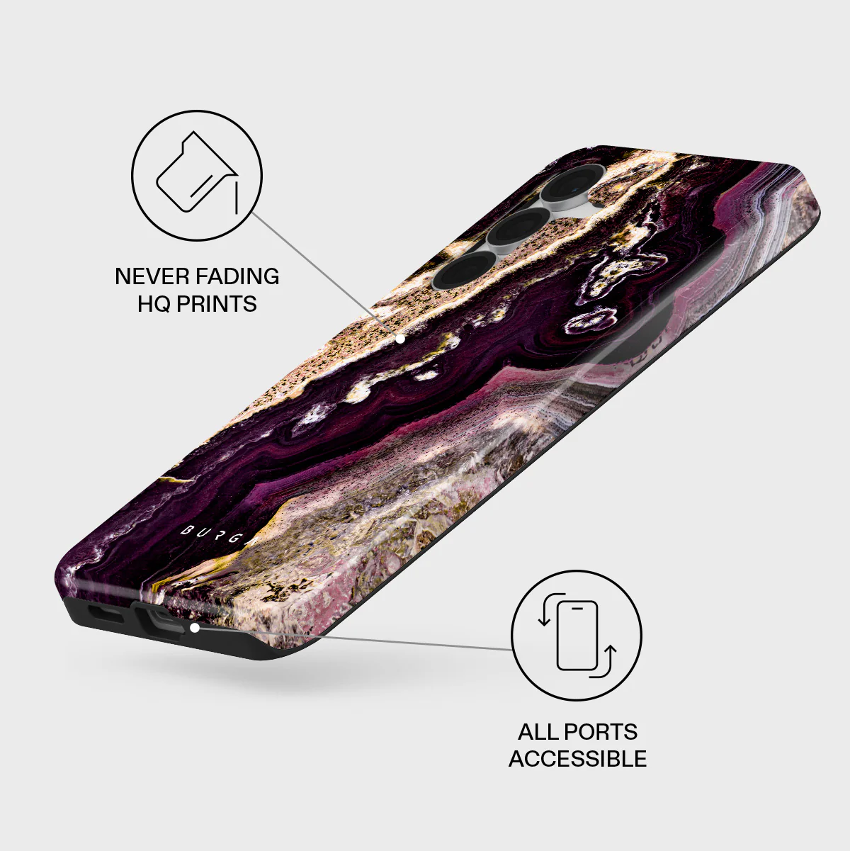 Purple Skies - Marble Samsung Galaxy S25 FE Case - Image 3
