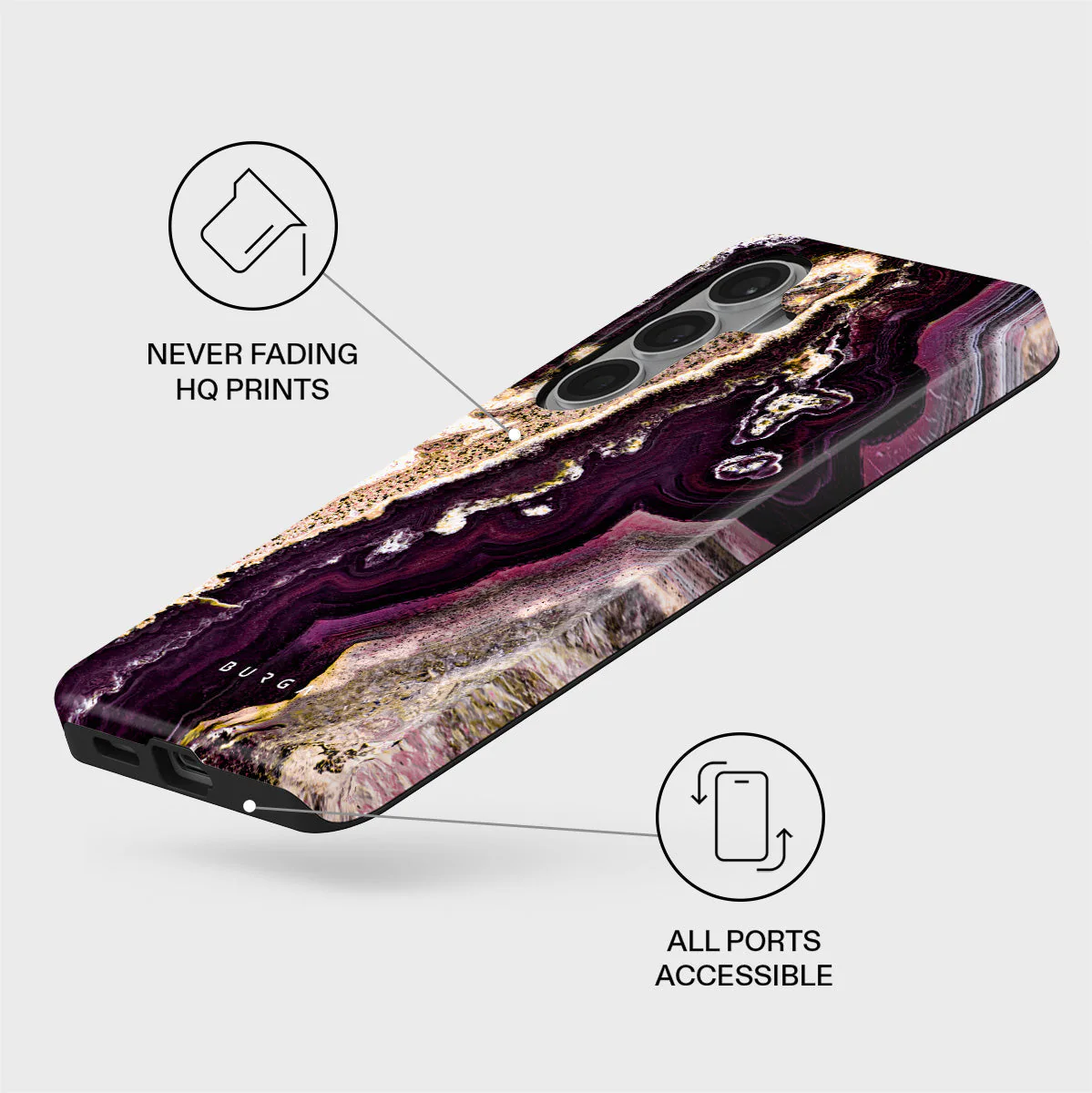 Purple Skies - Marble Samsung Galaxy S26 Plus Case - Image 3