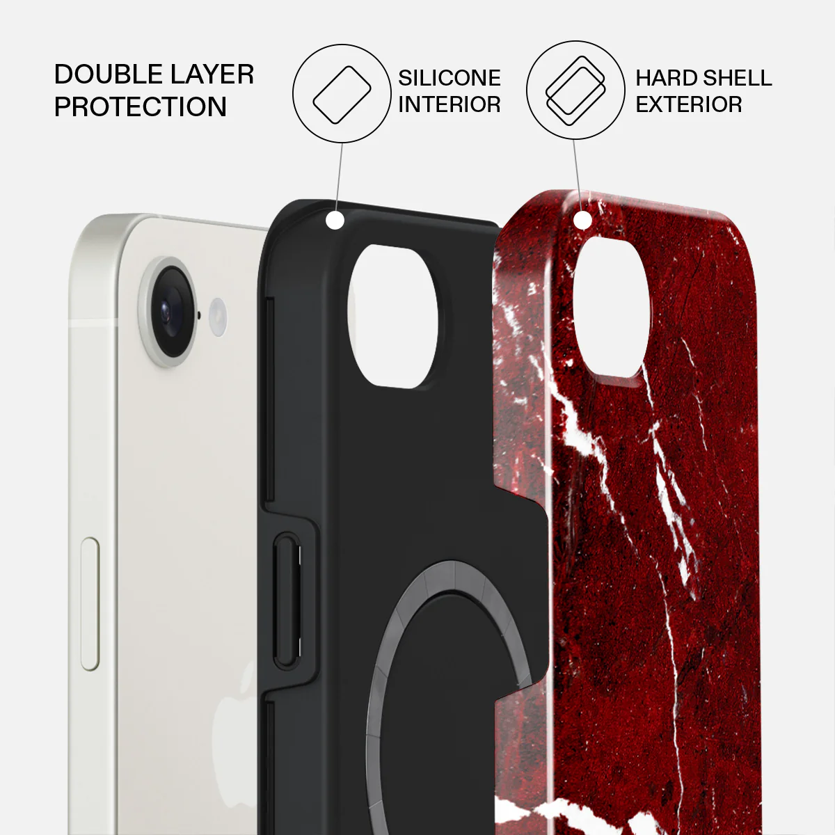 Iconic Red Ruby - Marble iPhone 17e Case - Image 2