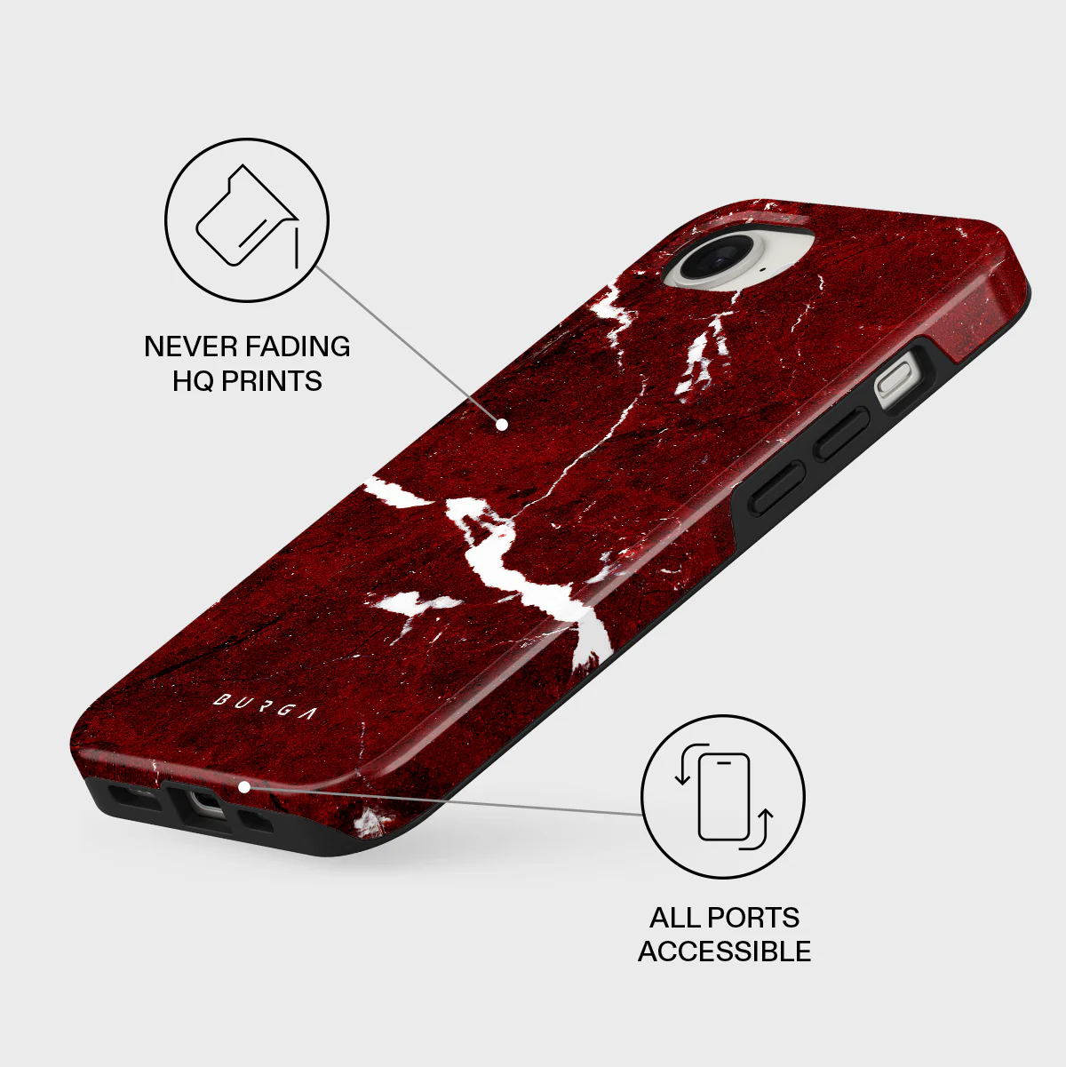 Iconic Red Ruby - Marble iPhone 17e Case - Image 3