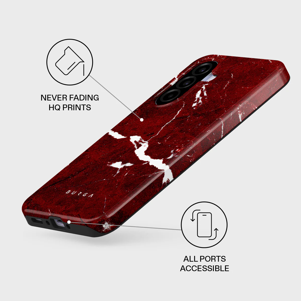 Iconic Red Ruby - Marble Samsung Galaxy A37 5G Case - Image 3