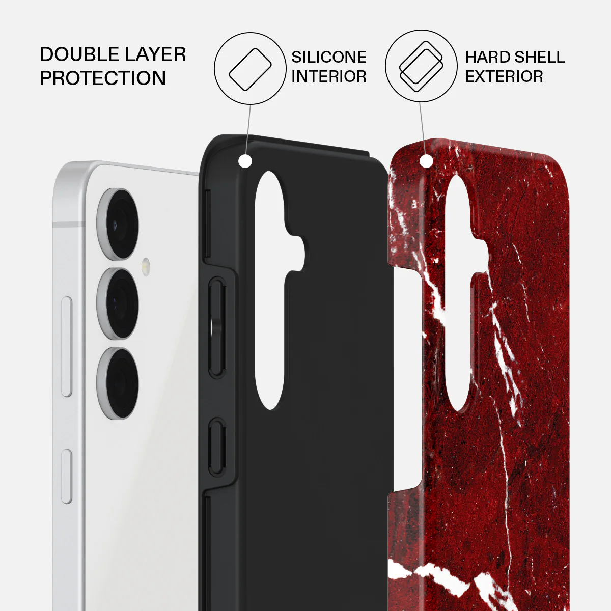 Iconic Red Ruby - Marble Samsung Galaxy S25 FE Case - Image 2