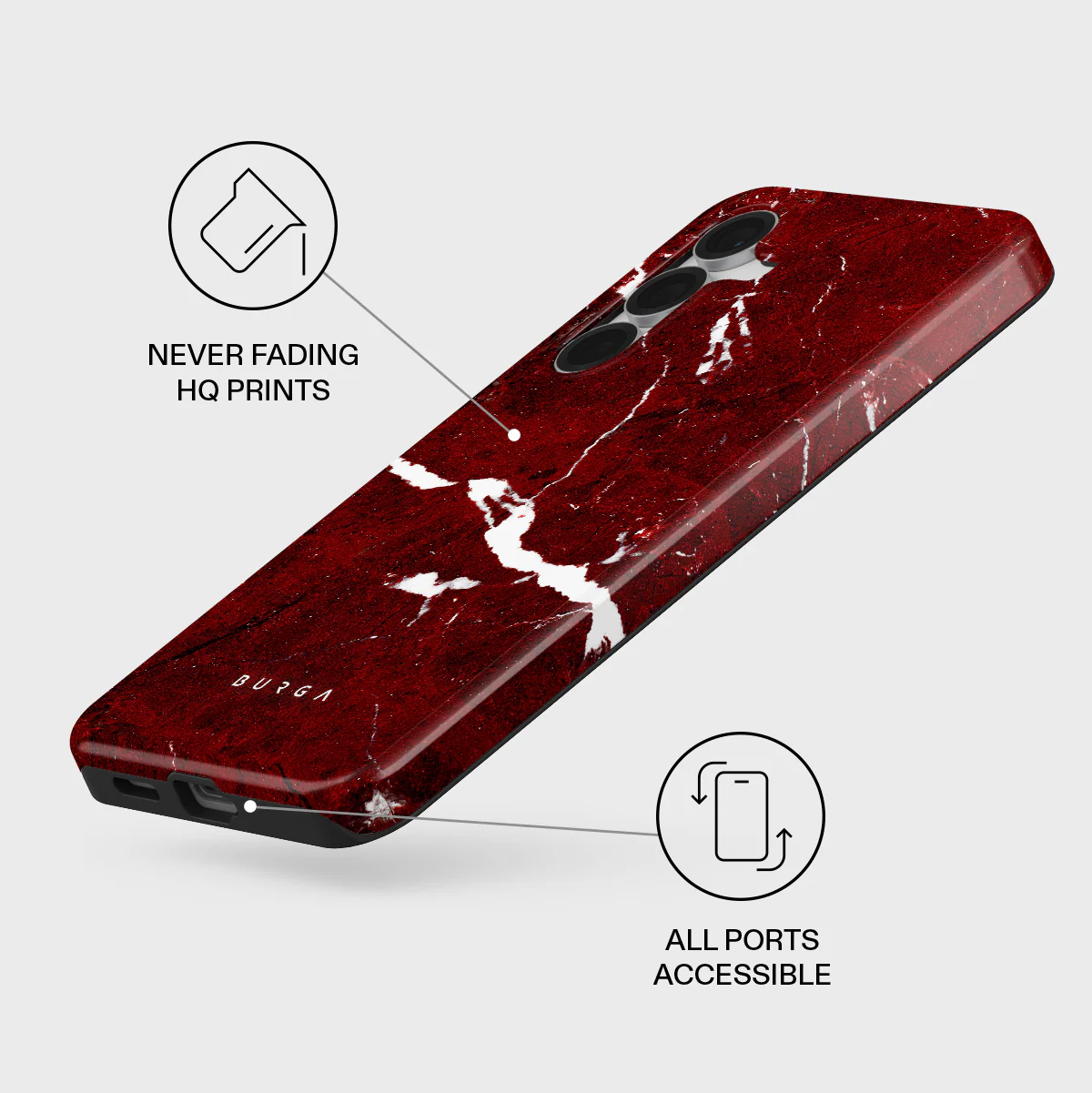 Iconic Red Ruby - Marble Samsung Galaxy S25 FE Case - Image 3