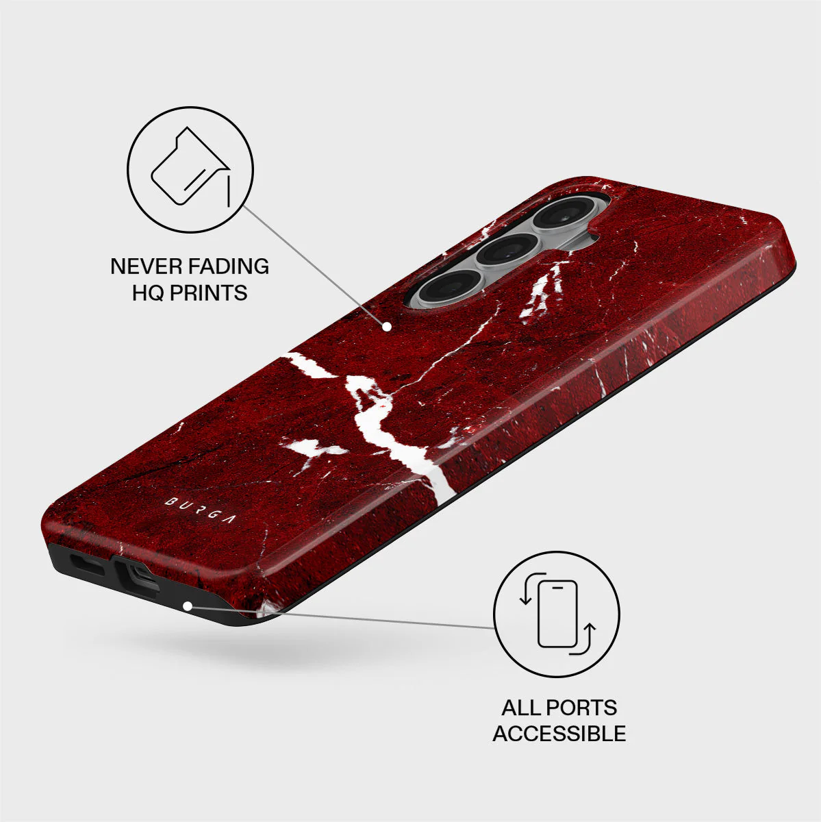 Iconic Red Ruby - Marble Samsung Galaxy S26 Plus Case - Image 3