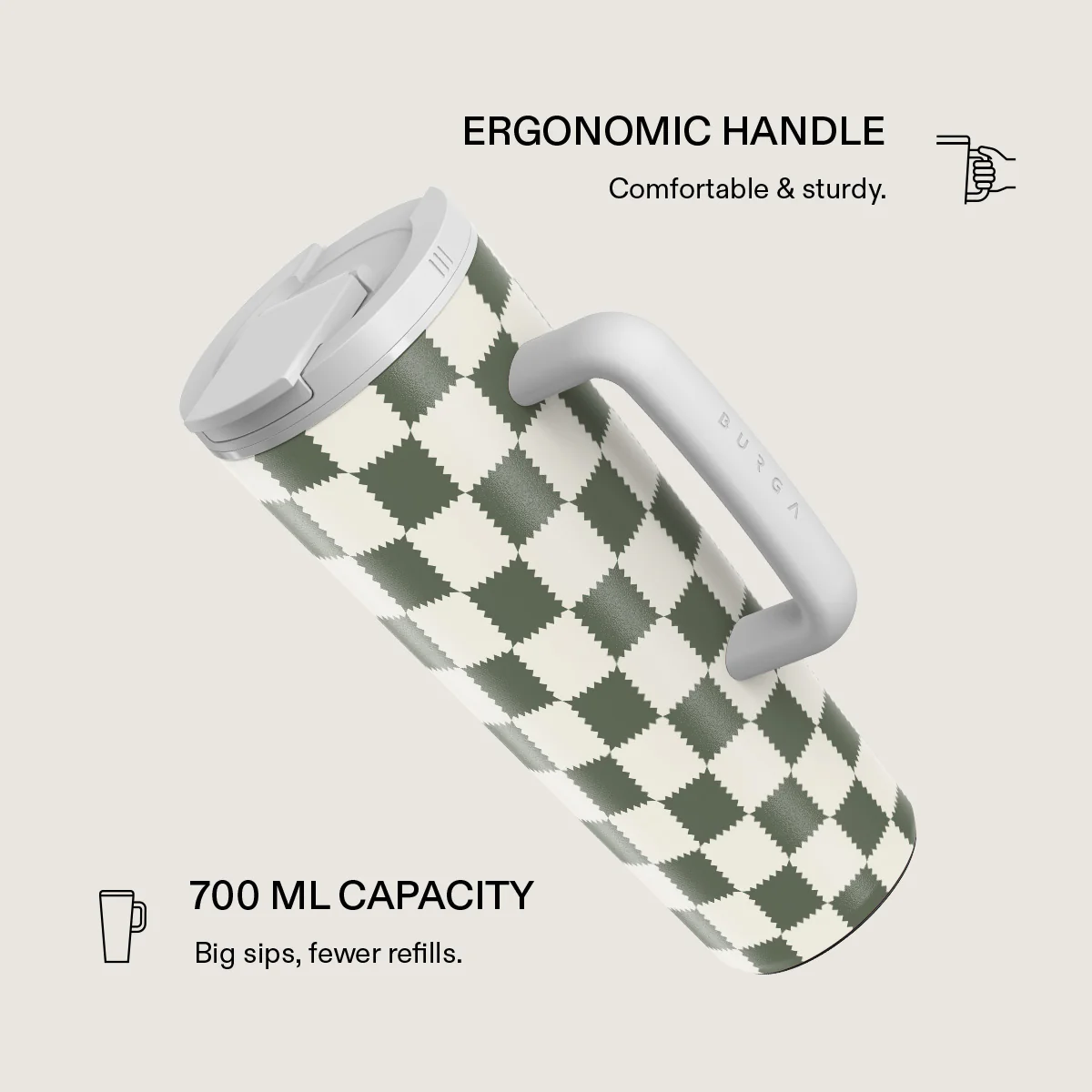Retro Grid - EasyGrip Travel Mug - Image 2
