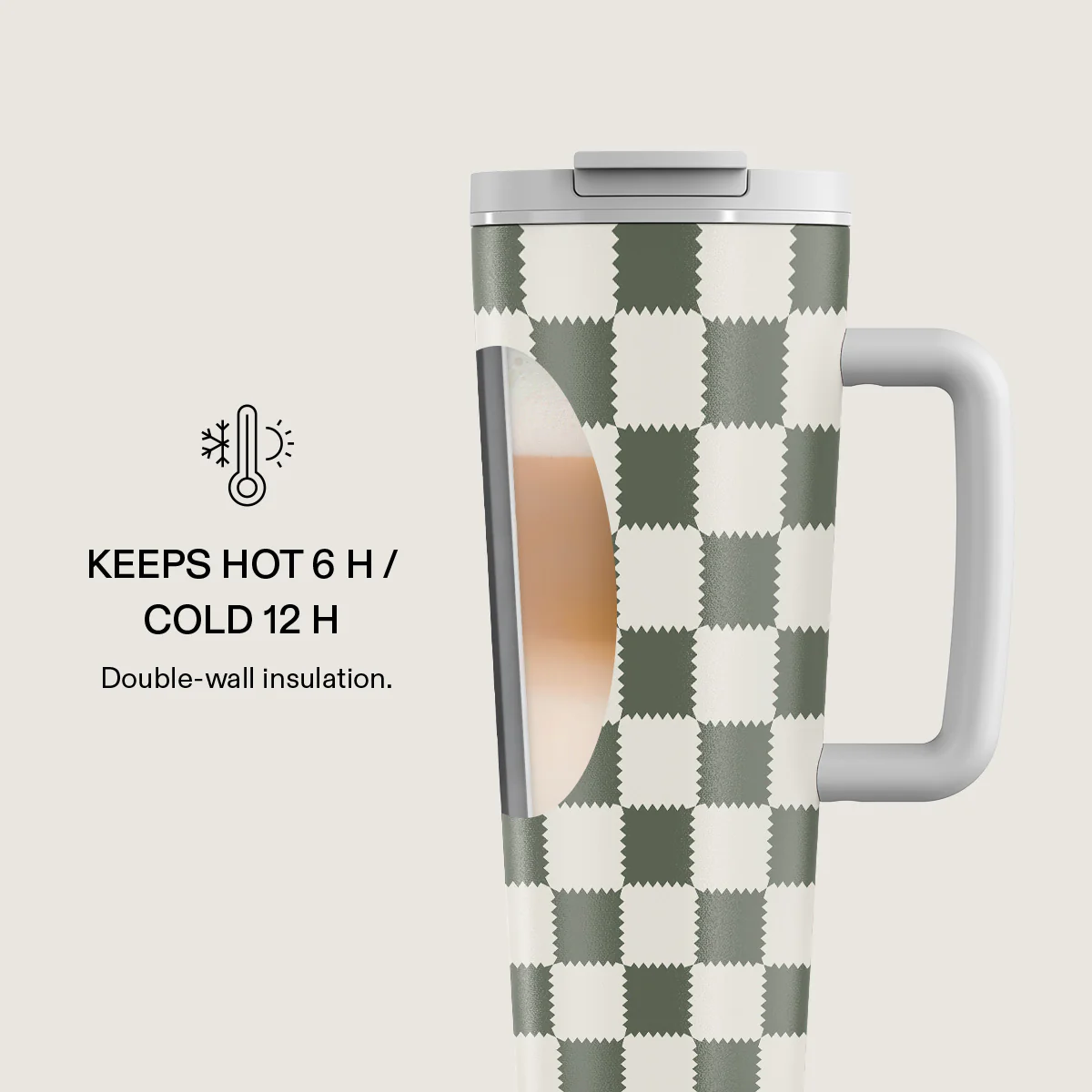 Retro Grid - EasyGrip Travel Mug - Image 4