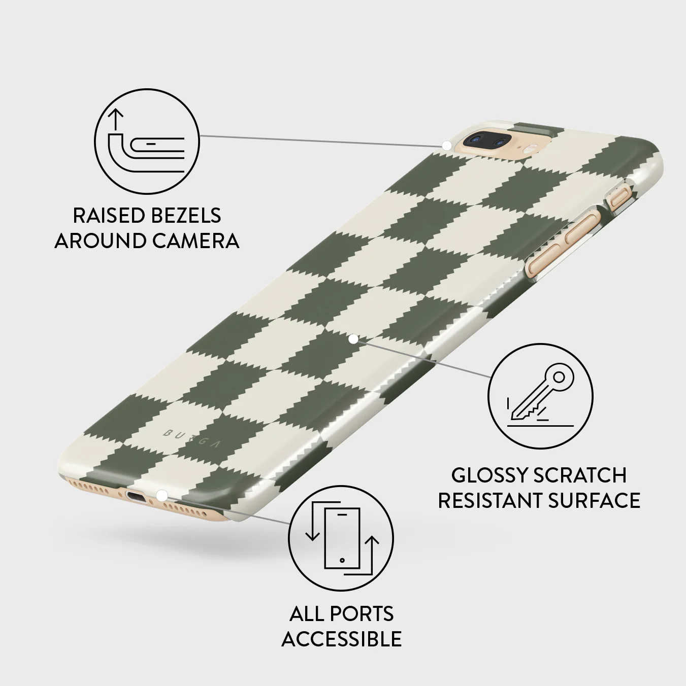 Retro Grid - iPhone 7 Plus / 8 Plus Case - Image 3