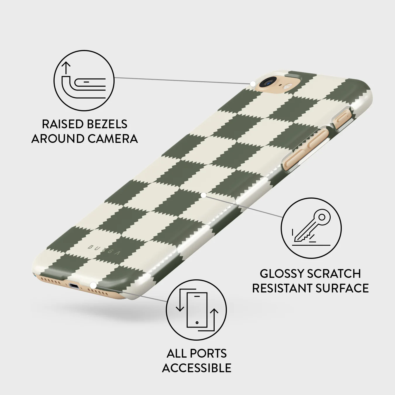 Retro Grid - iPhone SE (2022) Case - Image 3
