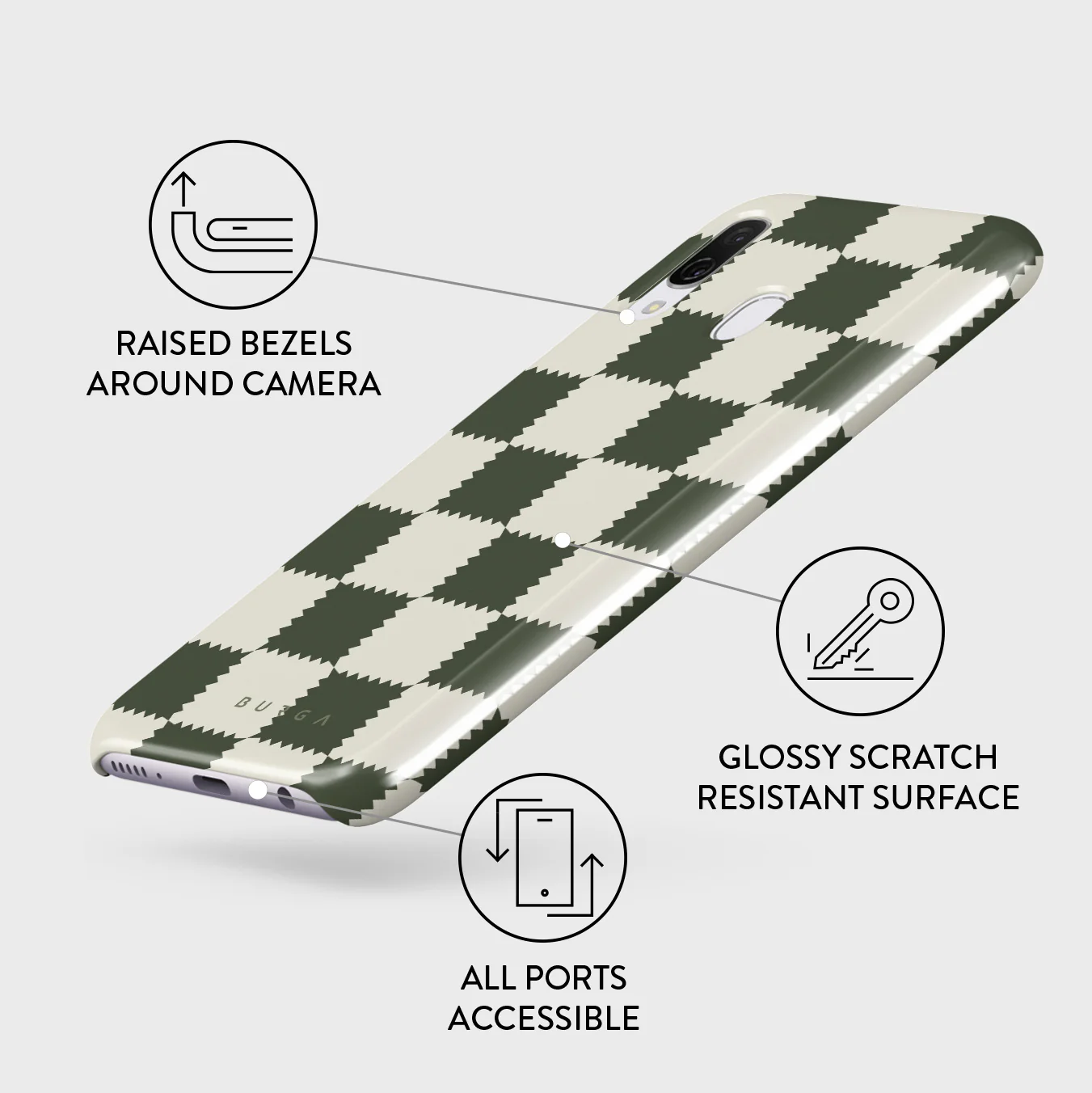 Retro Grid - Samsung Galaxy A40 Case - Image 3