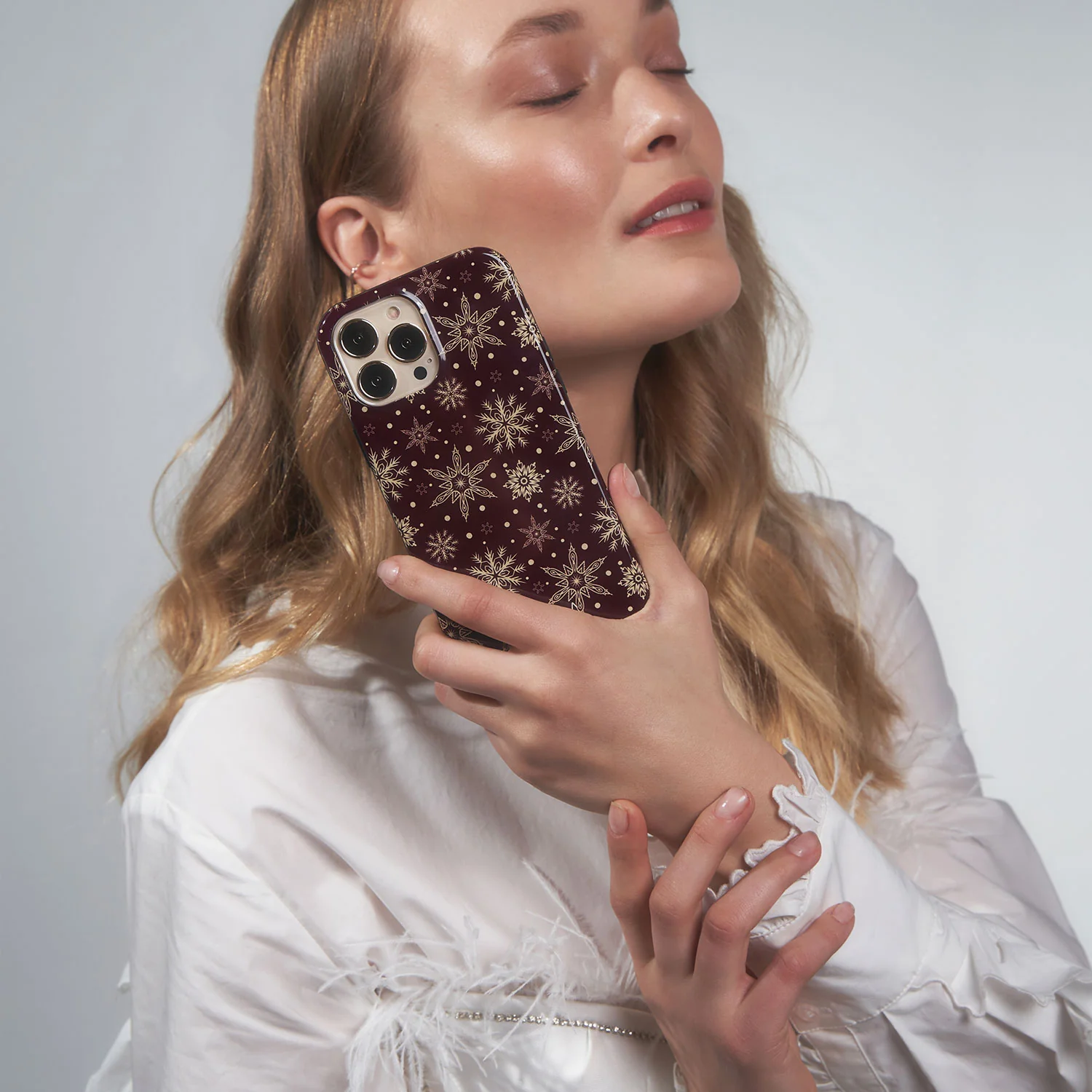 Sleeping Beauty - Snowflakes Samsung Galaxy A57 5G Case - Image 6