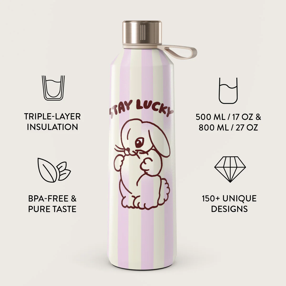 Stay Lucky - Water Bottle - Image 3