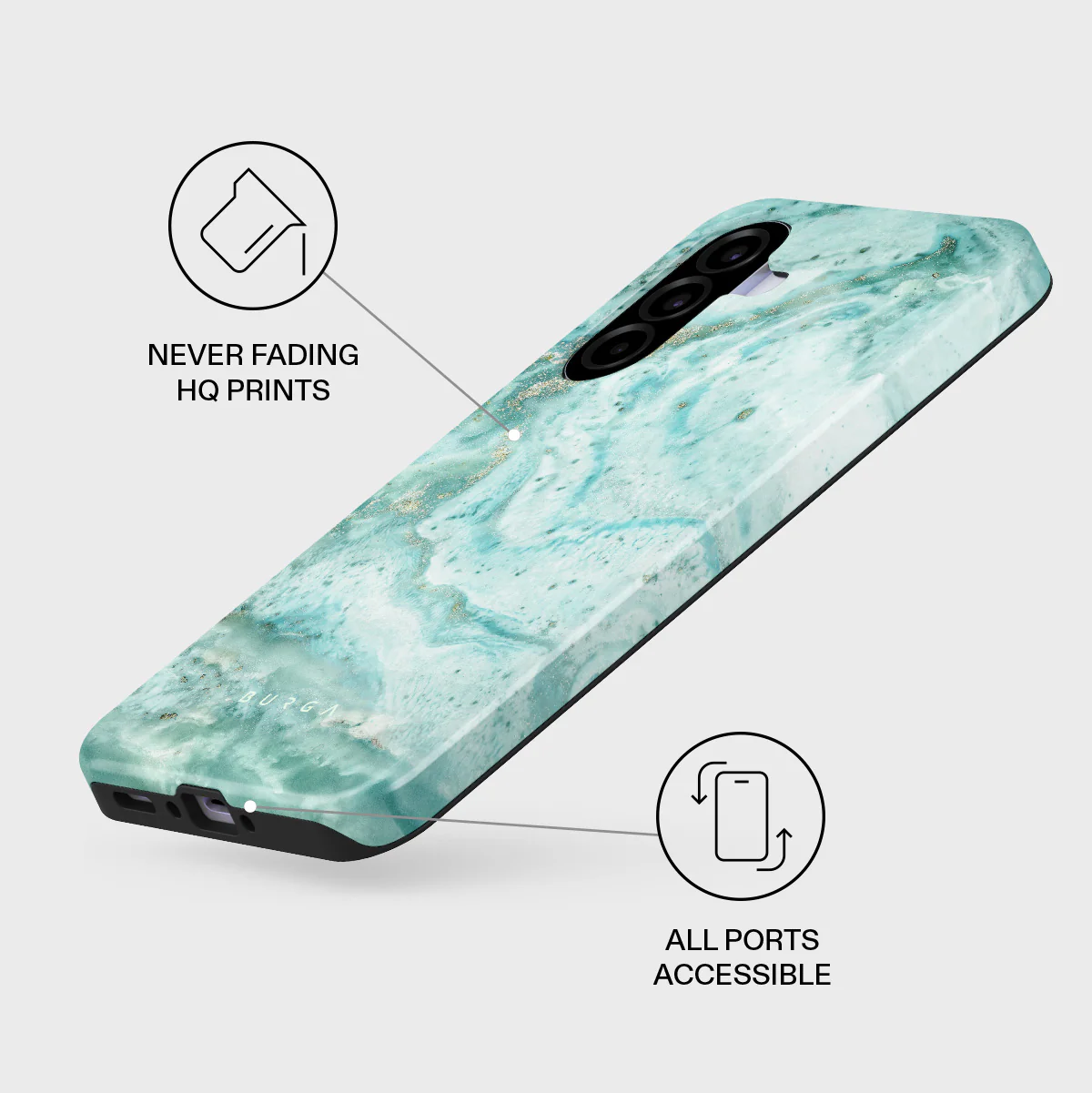 Uluwatu Waves - Teal Samsung Galaxy A37 5G Case - Image 3