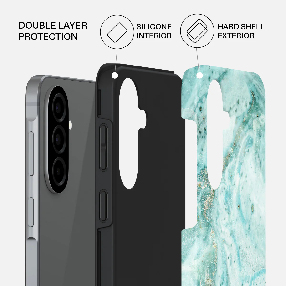 Uluwatu Waves - Teal Samsung Galaxy A57 5G Case - Image 2