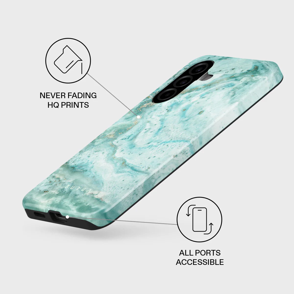 Uluwatu Waves - Teal Samsung Galaxy A57 5G Case - Image 3
