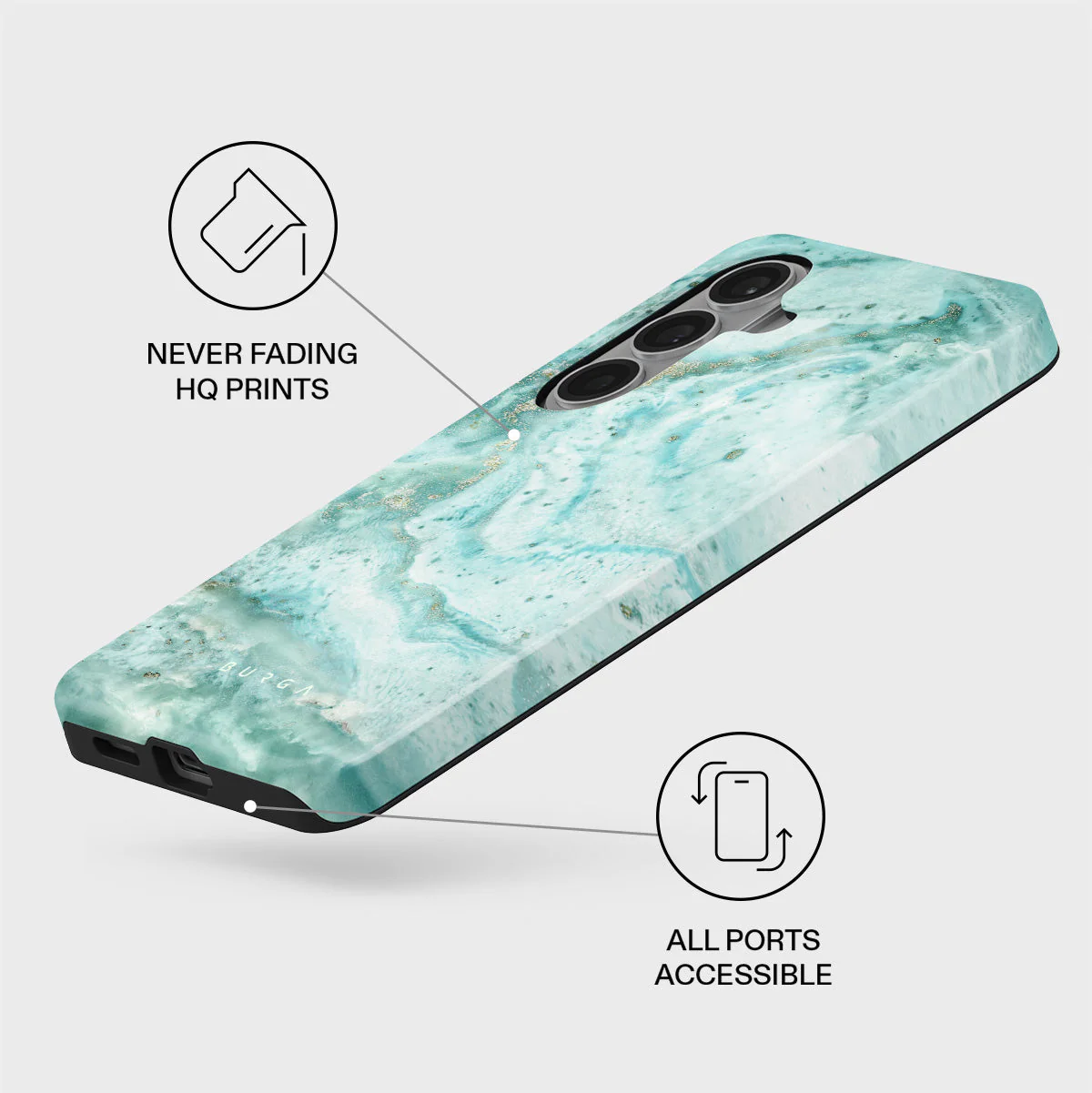 Uluwatu Waves - Teal Samsung Galaxy S26 Case - Image 3