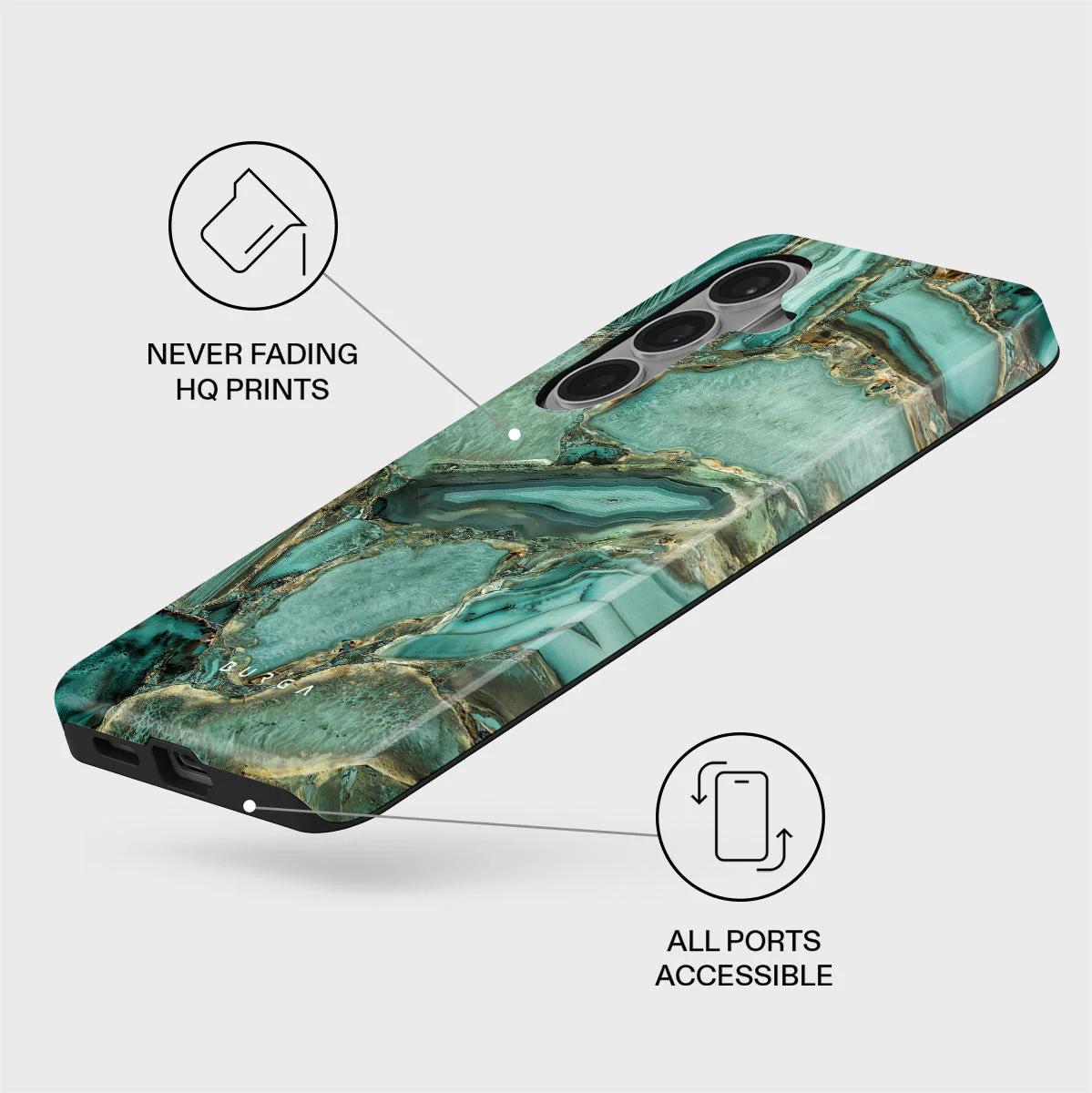 Ubud Jungle - Turquoise Samsung Galaxy S26 Plus Case - Image 3