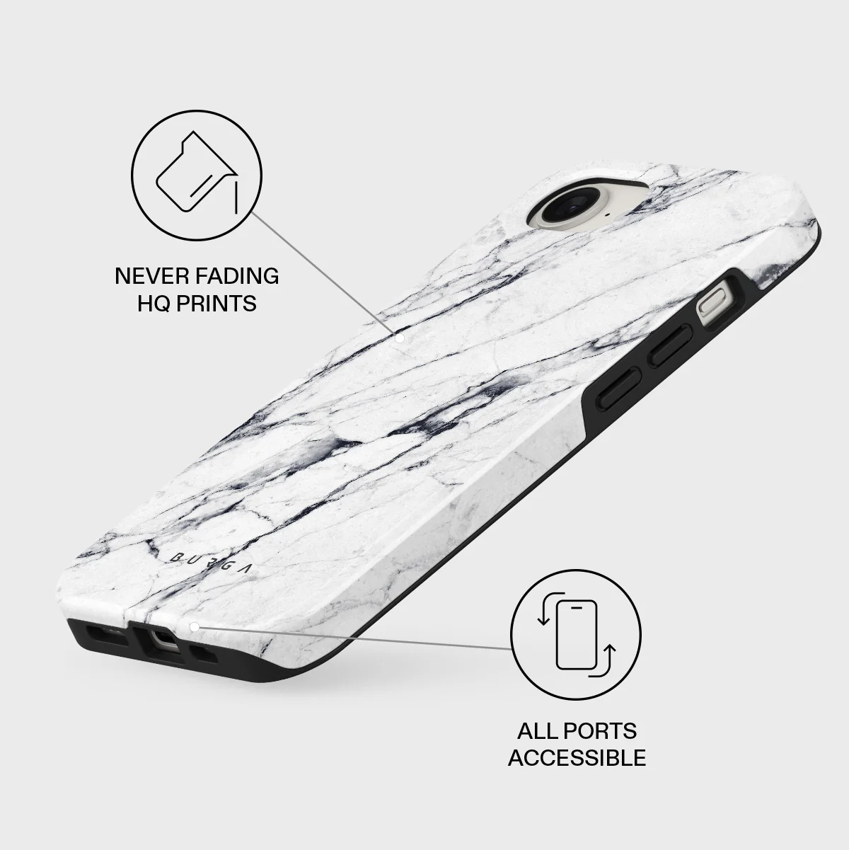 Satin White - Marble iPhone 17e Case - Image 3