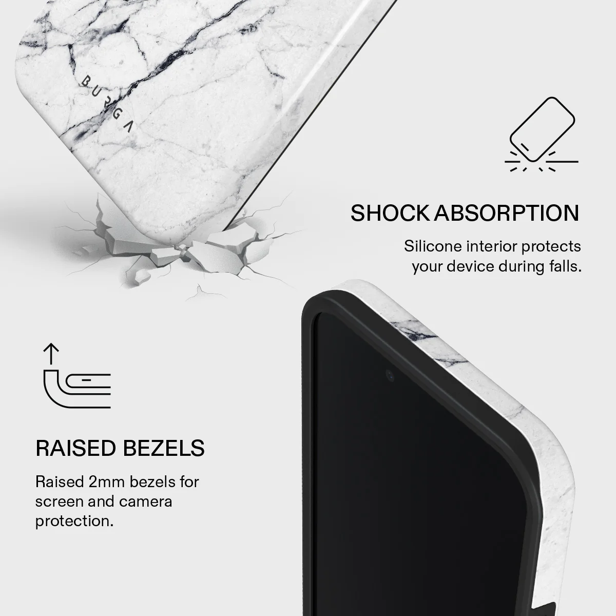 Satin White - Marble iPhone 17e Case - Image 4