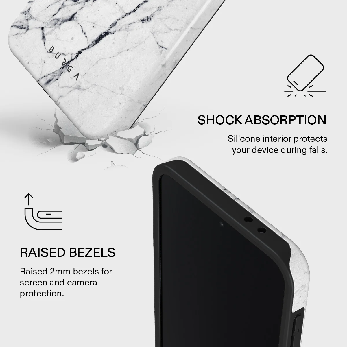 Satin White - Marble Samsung Galaxy A37 5G Case - Image 4