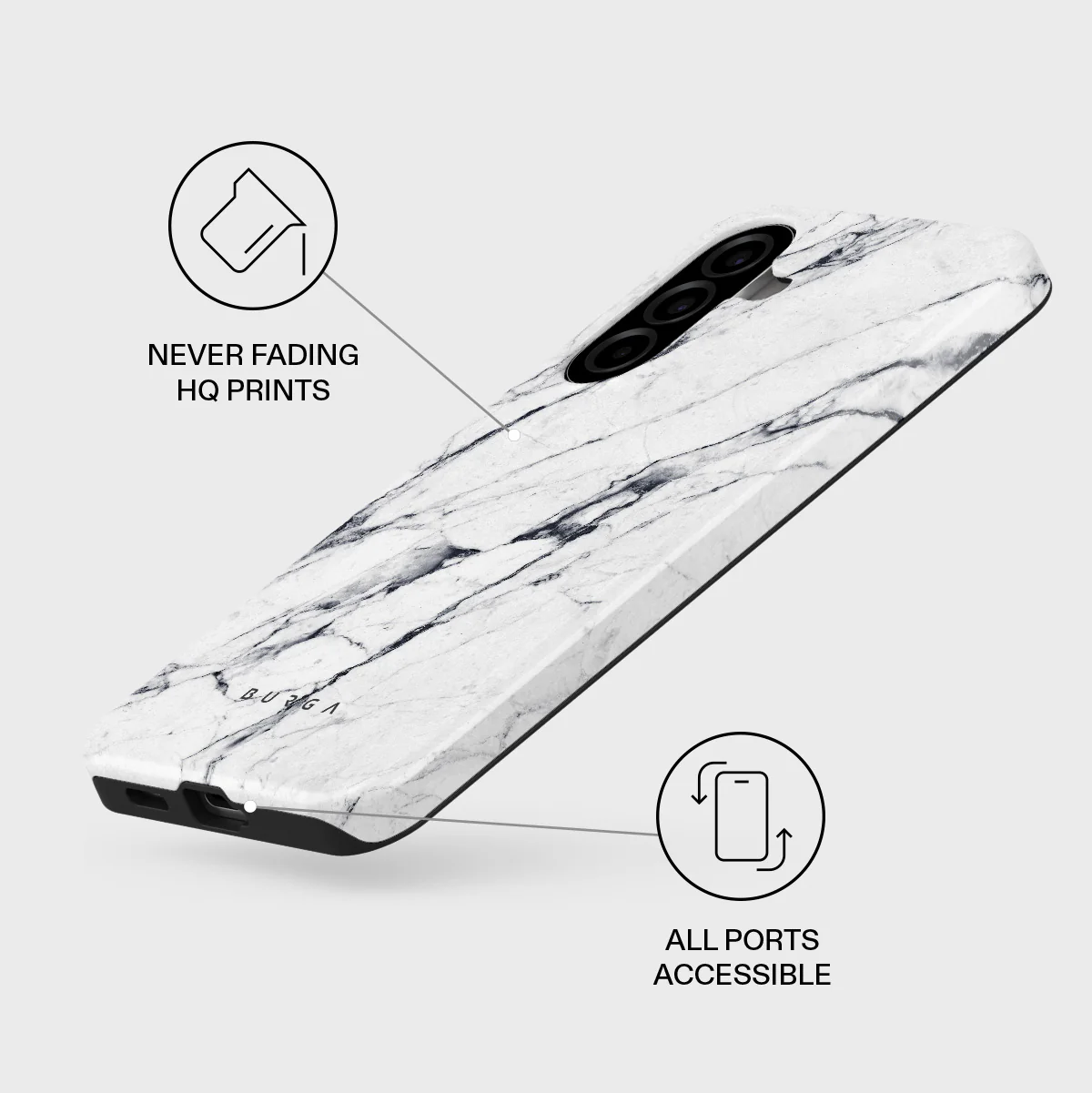 Satin White - Marble Samsung Galaxy A57 5G Case - Image 3