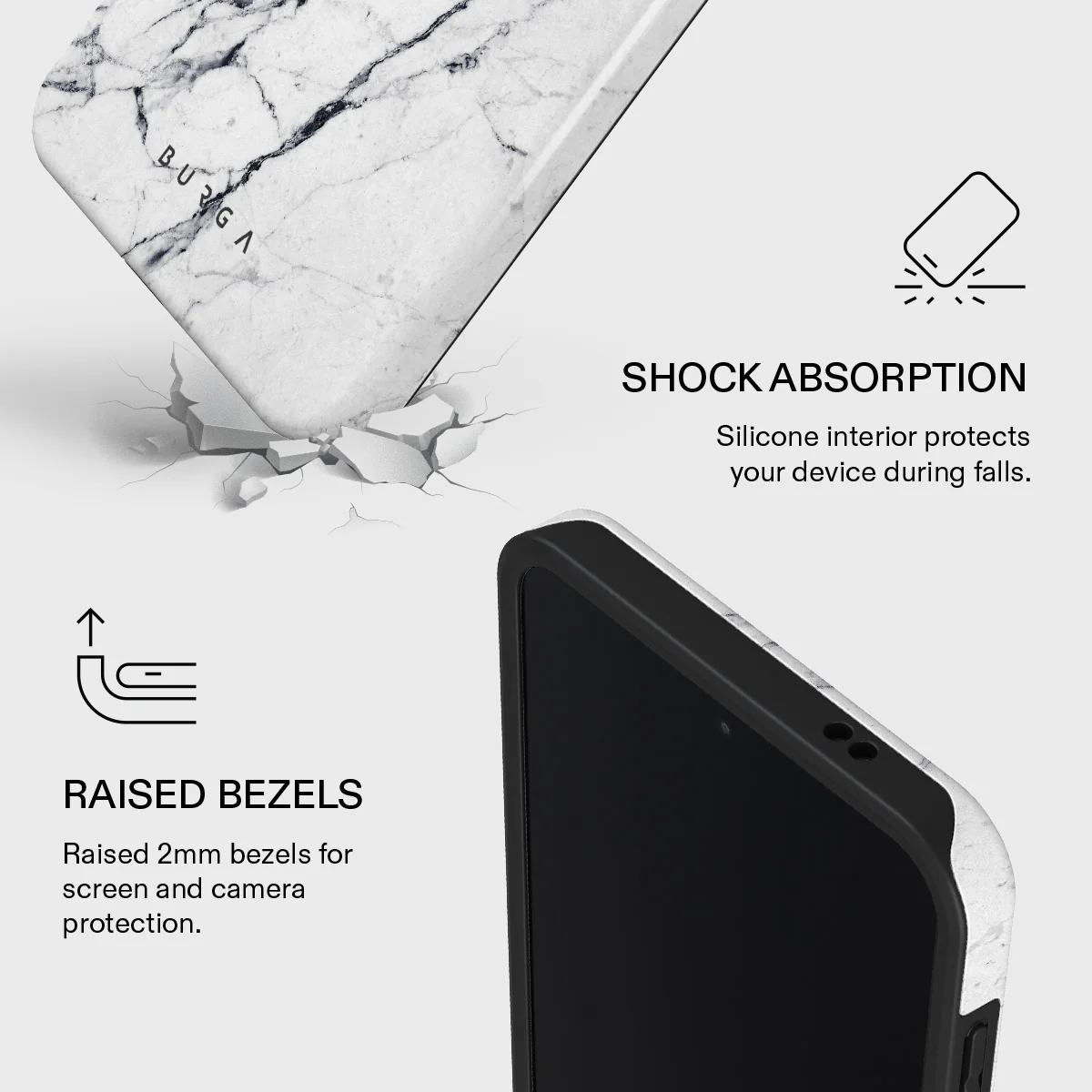 Satin White - Marble Samsung Galaxy A57 5G Case - Image 4