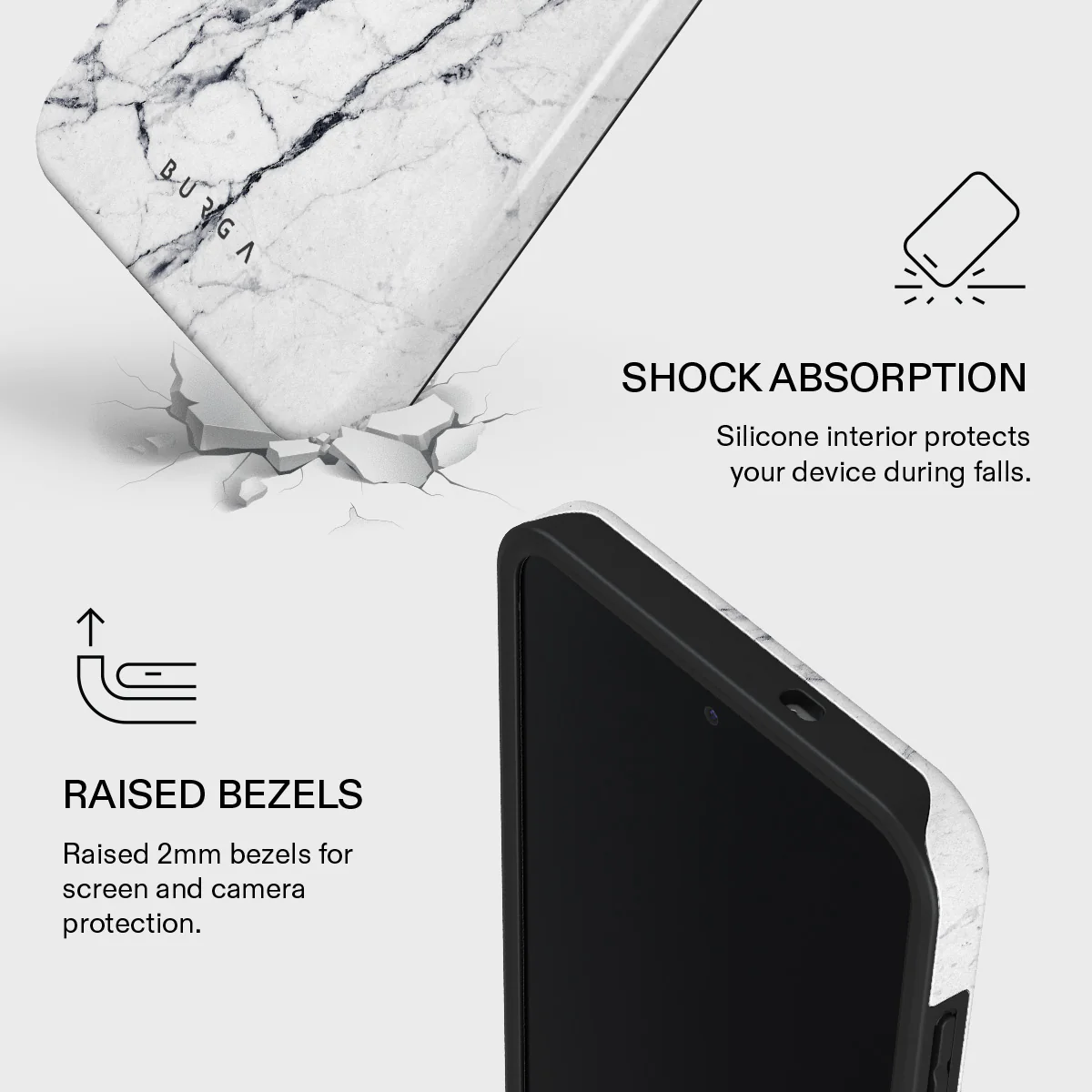 Satin White - Marble Samsung Galaxy S25 FE Case - Image 4