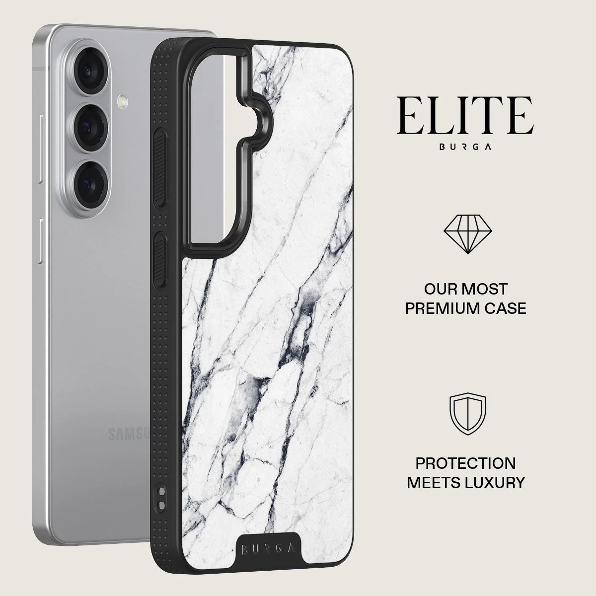 Satin White - Marble Samsung Galaxy S26 Case - Image 13