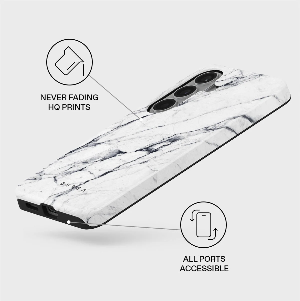 Satin White - Marble Samsung Galaxy S26 Case - Image 3
