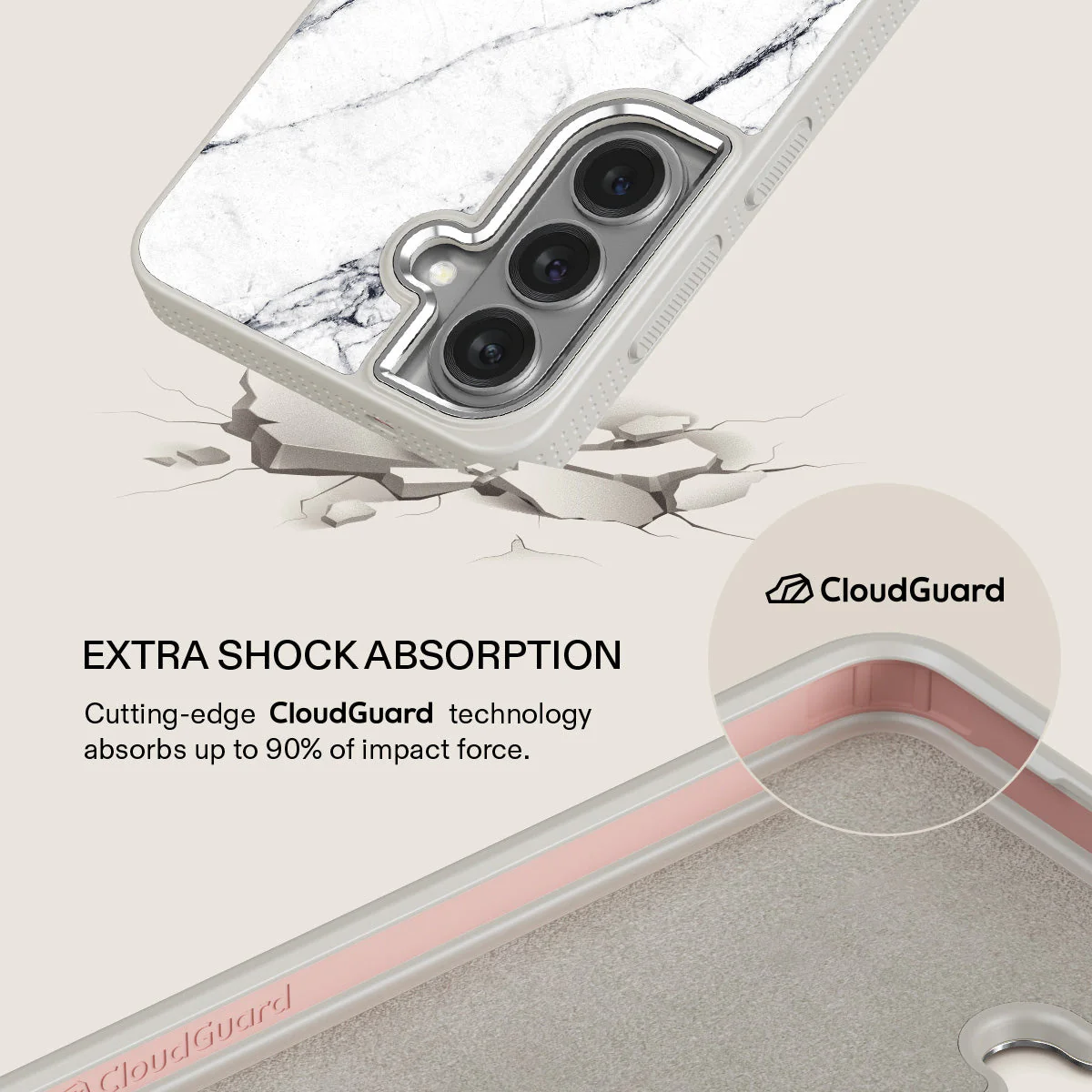 Satin White - Marble Samsung Galaxy S26 Case - Image 35