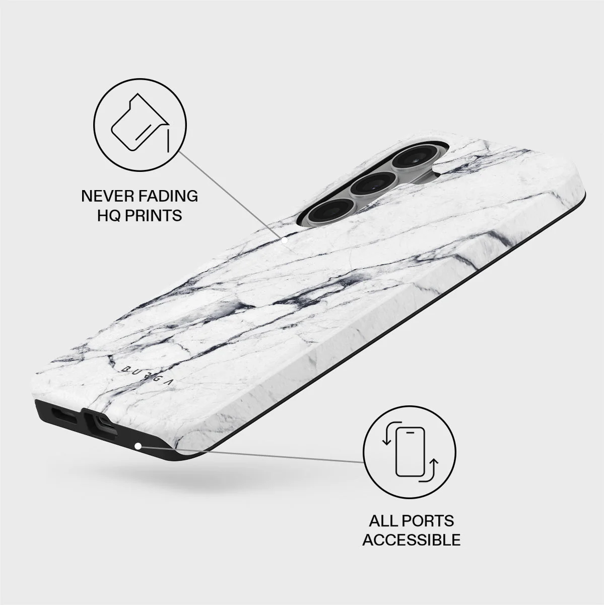 Satin White - Marble Samsung Galaxy S26 Plus Case - Image 3