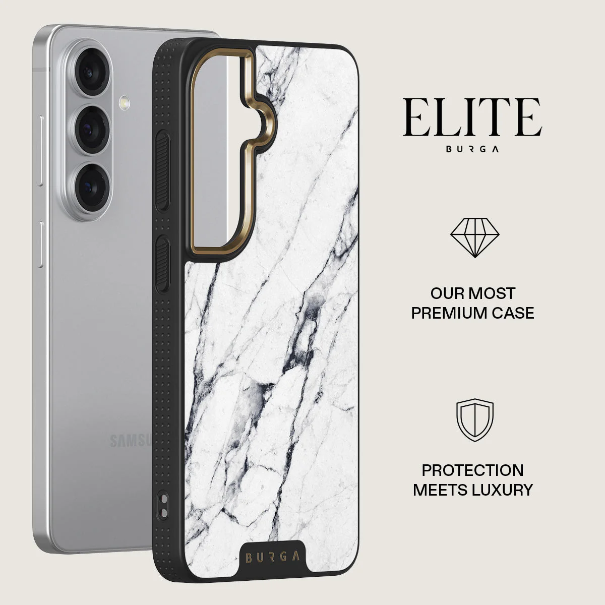 Satin White - Marble Samsung Galaxy S26 Plus Case - Image 6