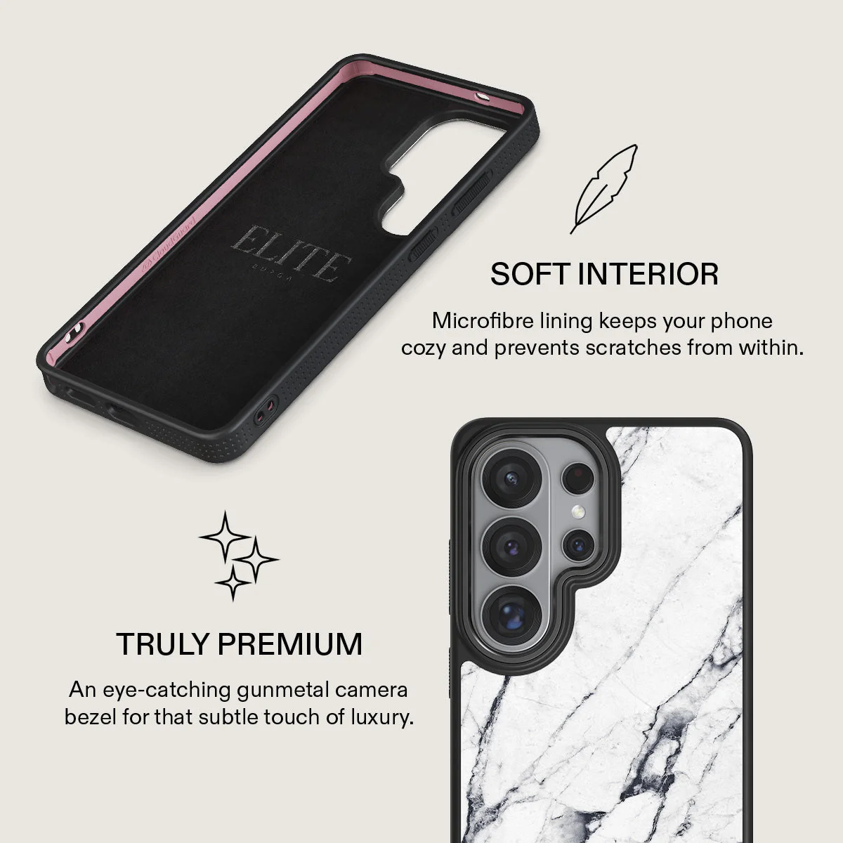Satin White - Marble Samsung Galaxy S26 Ultra Case - Image 17