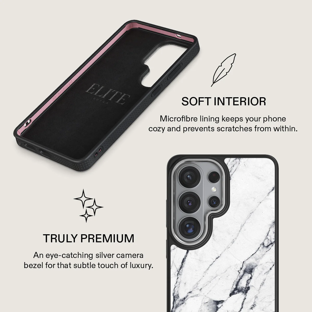 Satin White - Marble Samsung Galaxy S26 Ultra Case - Image 24