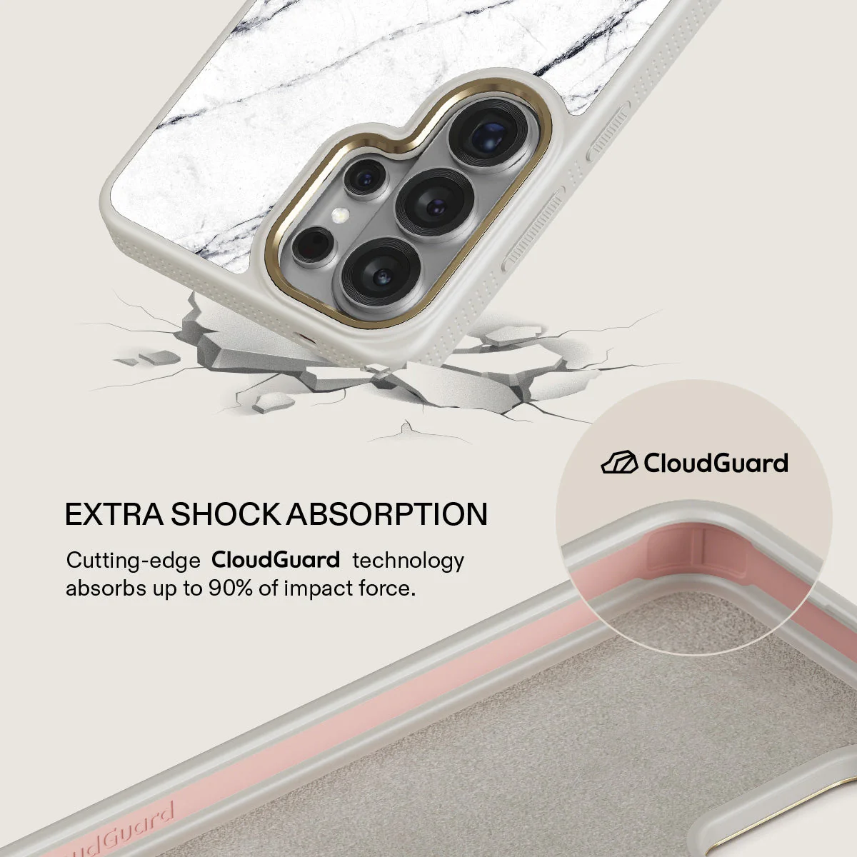 Satin White - Marble Samsung Galaxy S26 Ultra Case - Image 28