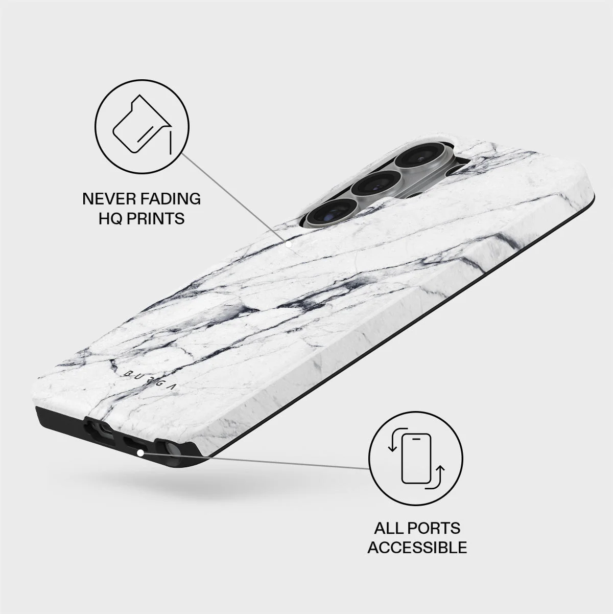 Satin White - Marble Samsung Galaxy S26 Ultra Case - Image 3