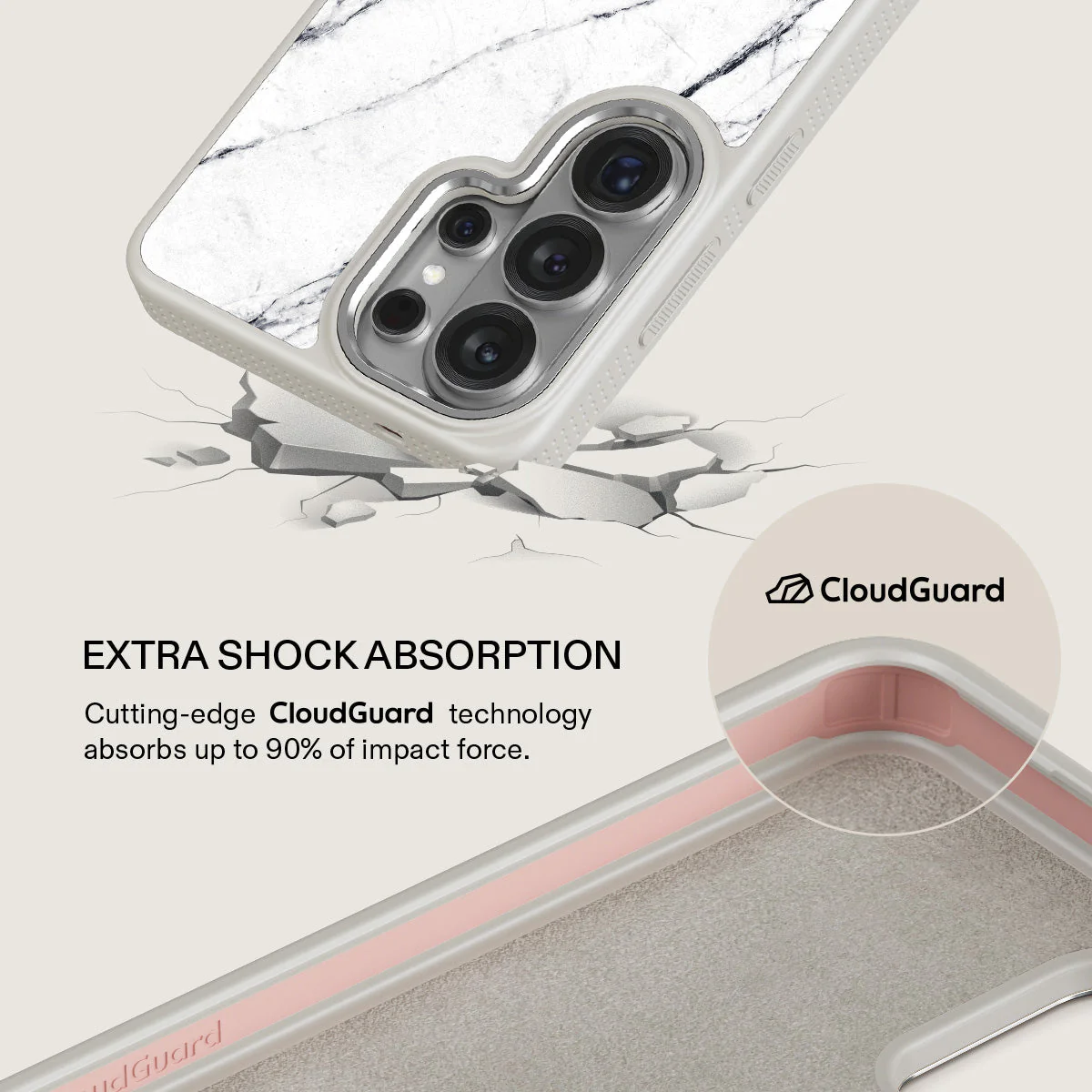 Satin White - Marble Samsung Galaxy S26 Ultra Case - Image 35