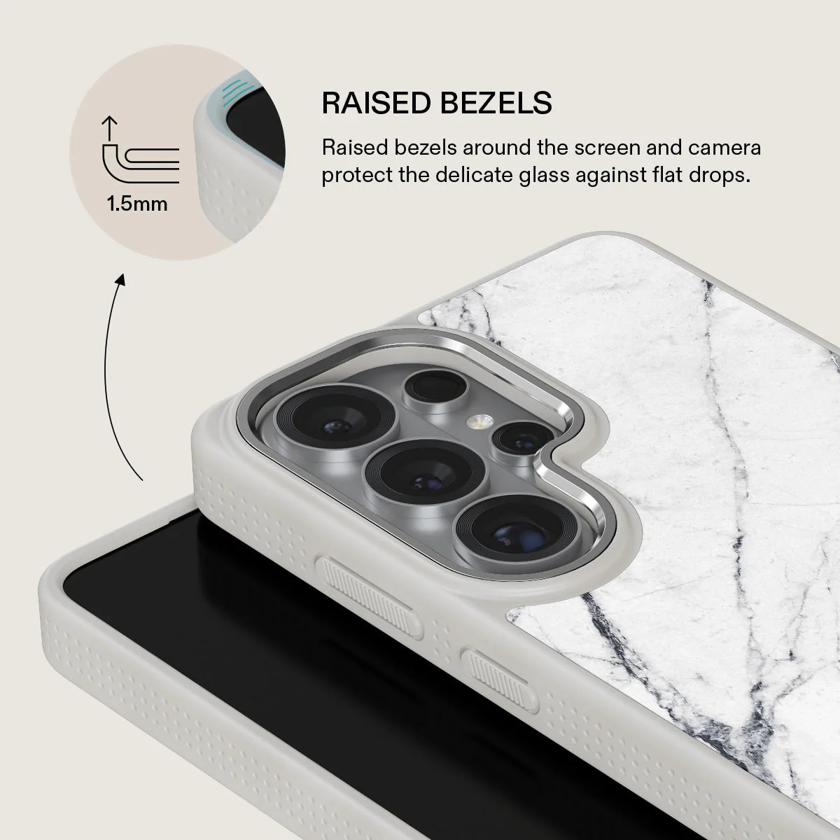 Satin White - Marble Samsung Galaxy S26 Ultra Case - Image 36