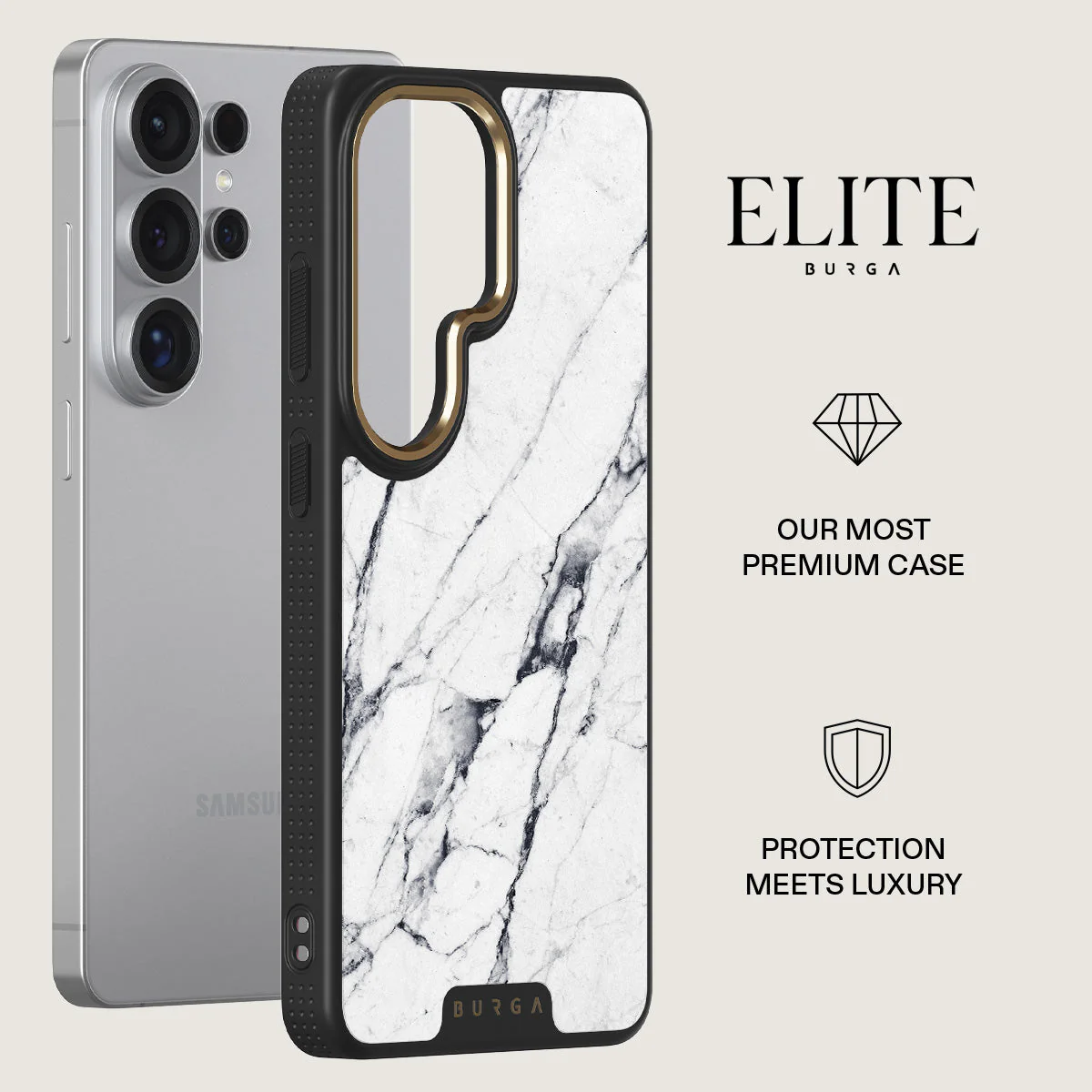 Satin White - Marble Samsung Galaxy S26 Ultra Case - Image 6