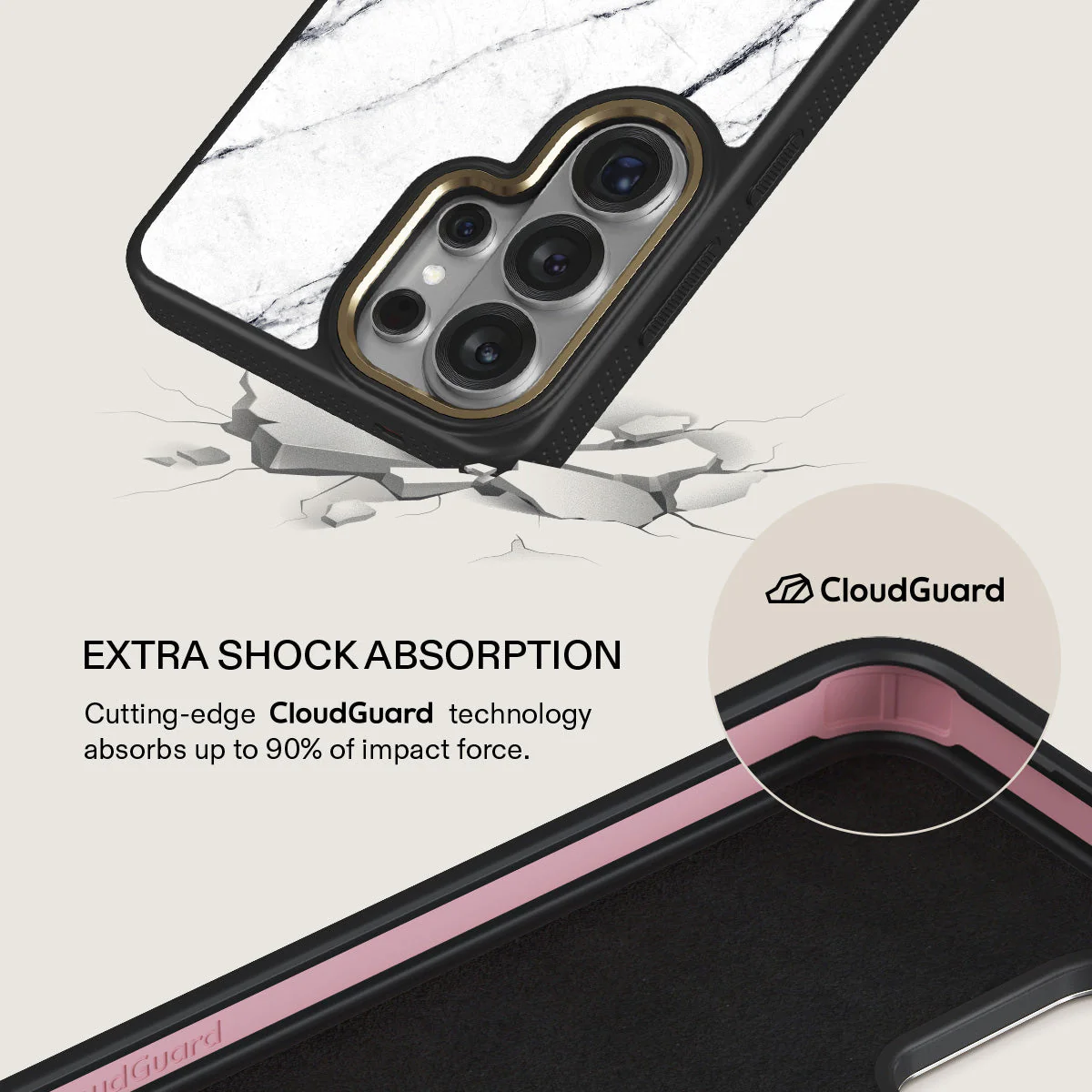 Satin White - Marble Samsung Galaxy S26 Ultra Case - Image 7