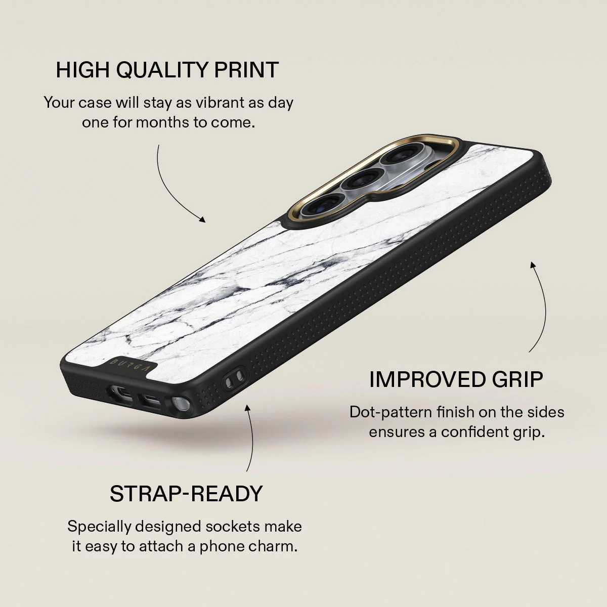 Satin White - Marble Samsung Galaxy S26 Ultra Case - Image 9