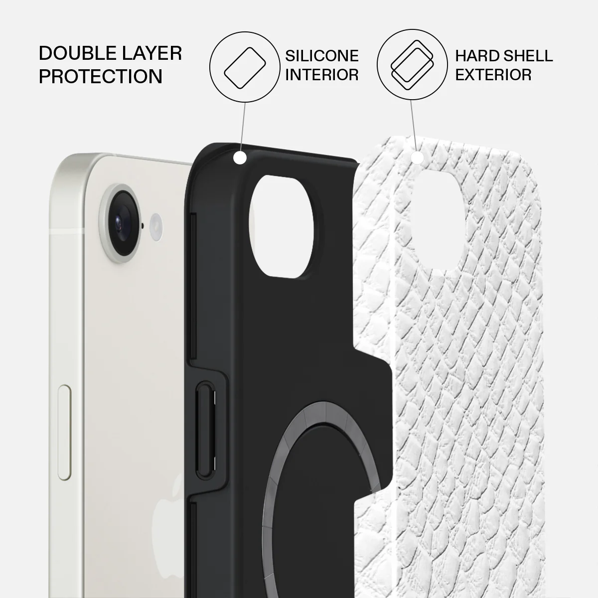 Glacial Desert - White Snakeskin iPhone 17e Case - Image 2