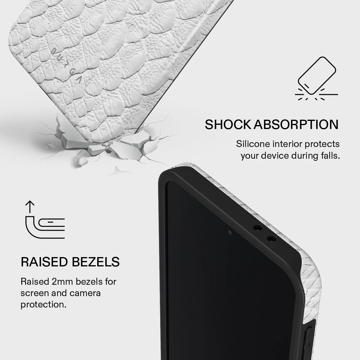 Glacial Desert - White Snakeskin Samsung Galaxy A37 5G Case - Image 4